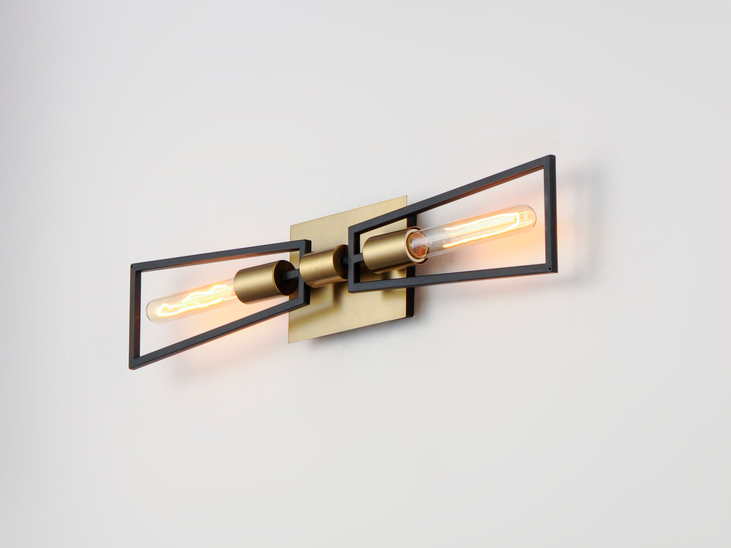 Wings 2-Light Wall Sconce Black/Satin Brass by Maxim Lighting