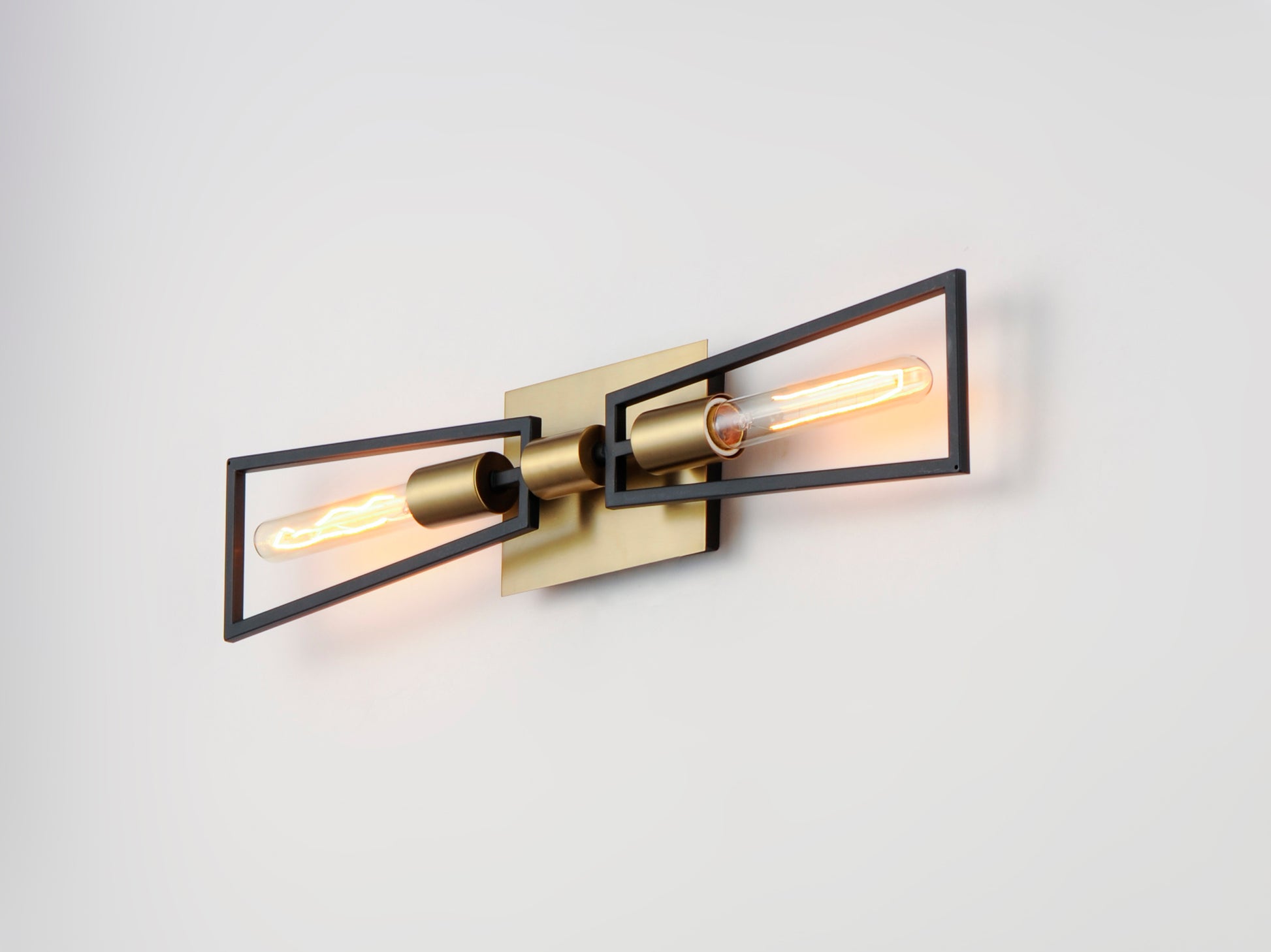 Wings 2-Light Wall Sconce Black/Satin Brass by Maxim Lighting