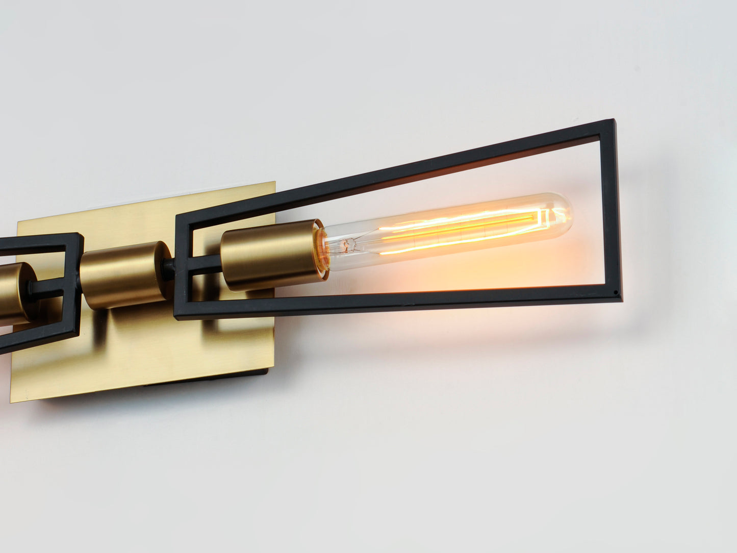 Wings 2-Light Wall Sconce Black/Satin Brass by Maxim Lighting