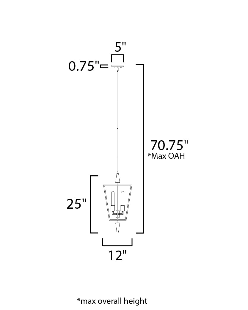 Wings 4-Light Pendant Black/Satin Brass by Maxim Lighting