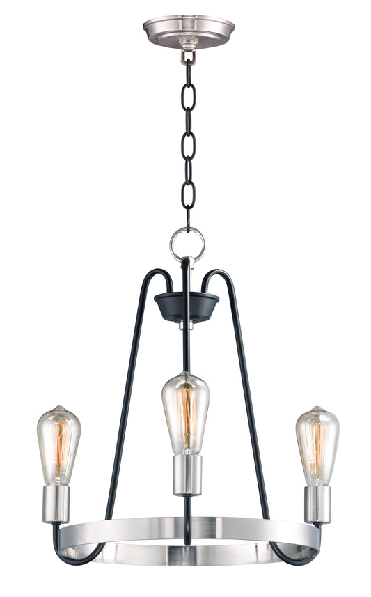 Haven 3-Light Chandelier Black/Satin Nickel by Maxim Lighting