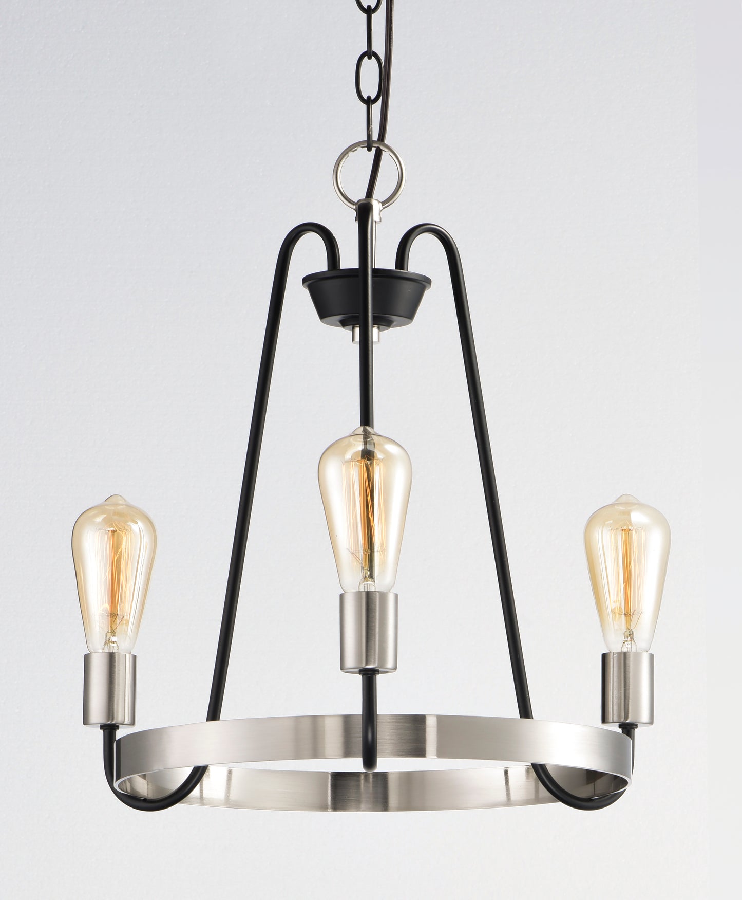 Haven 3-Light Chandelier Black/Satin Nickel by Maxim Lighting
