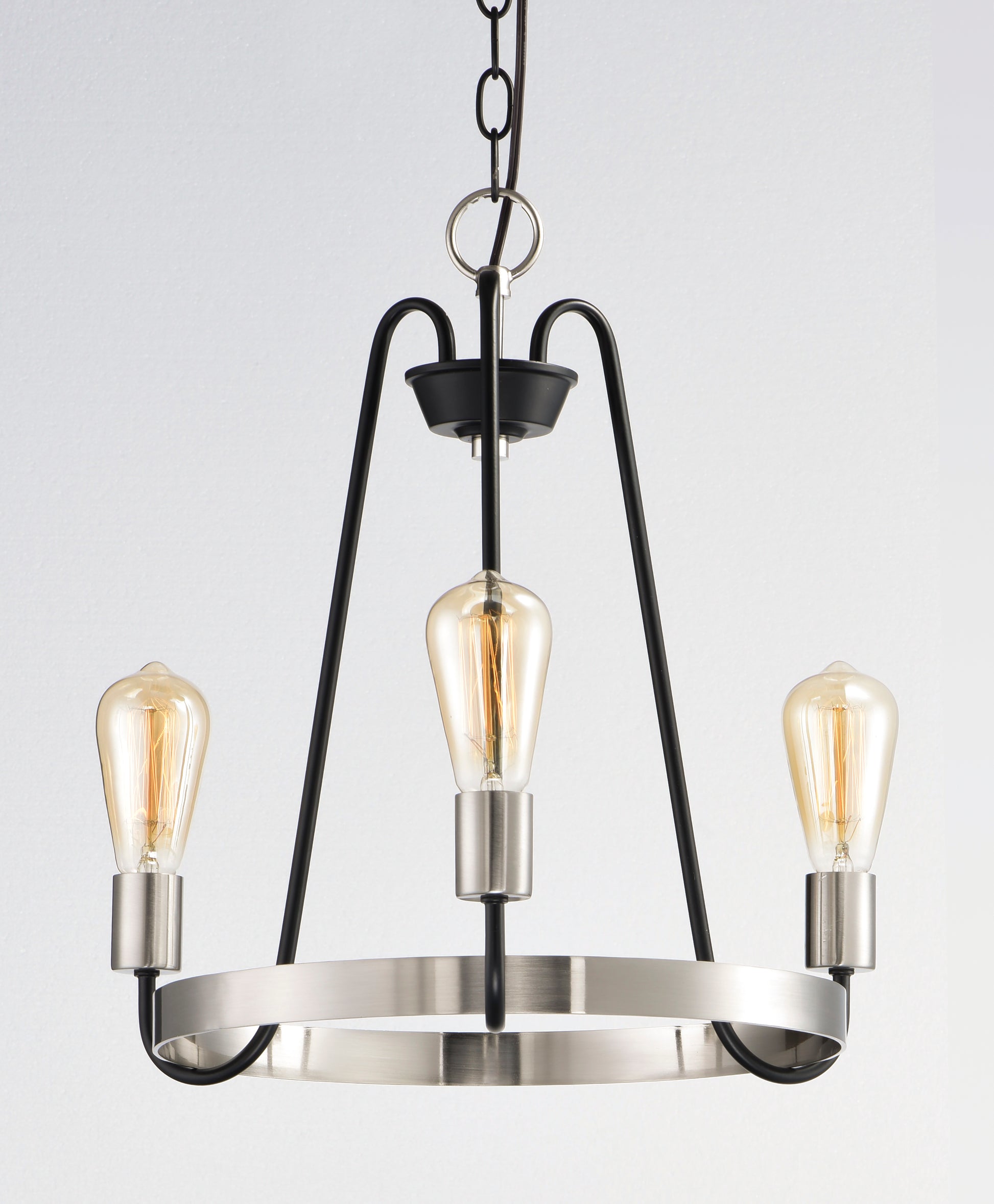 Haven 3-Light Chandelier Black/Satin Nickel by Maxim Lighting