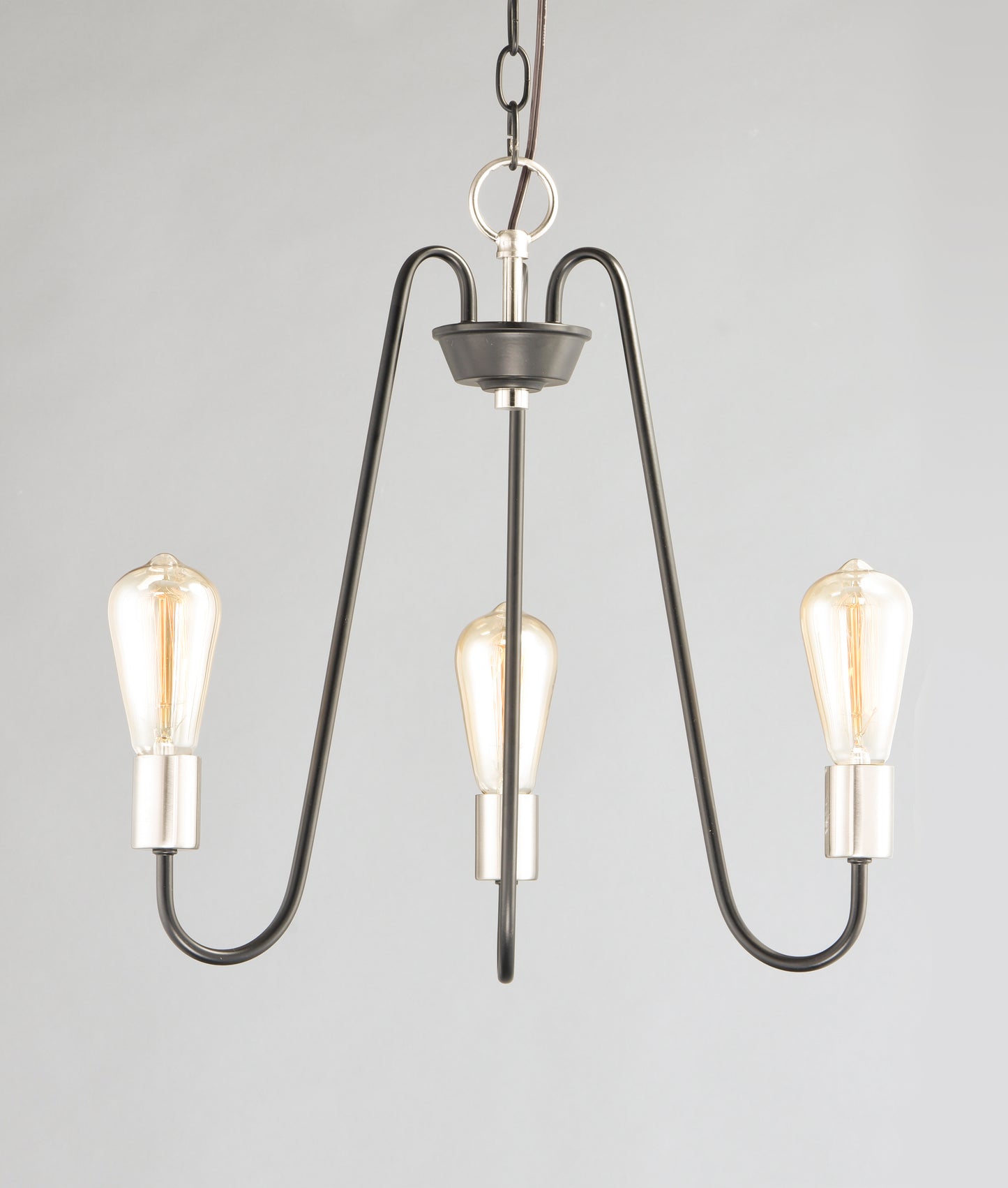 Haven 3-Light Chandelier Black/Satin Nickel by Maxim Lighting