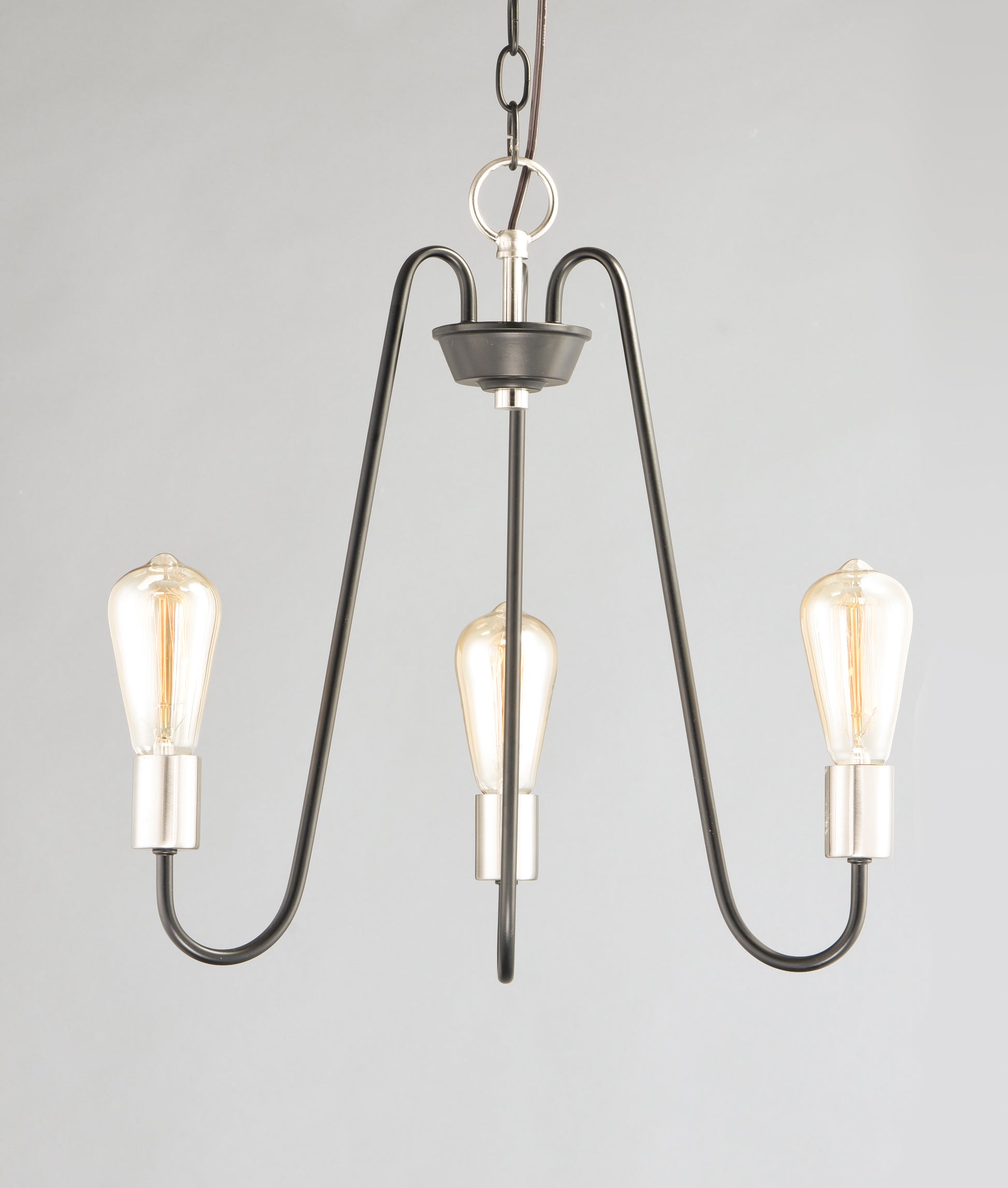Haven 3-Light Chandelier Black/Satin Nickel by Maxim Lighting