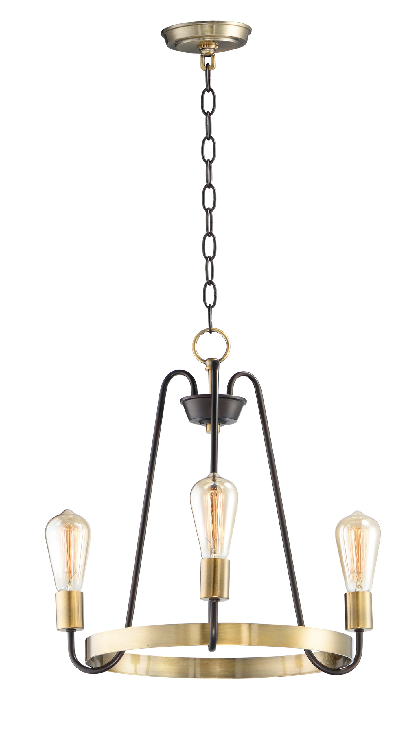 Haven 3-Light Chandelier Oil Rubbed Bronze/Antique Brass by Maxim Lighting