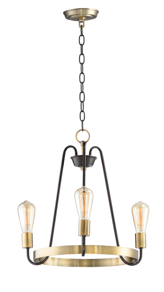 Haven 3-Light Chandelier Oil Rubbed Bronze/Antique Brass by Maxim Lighting