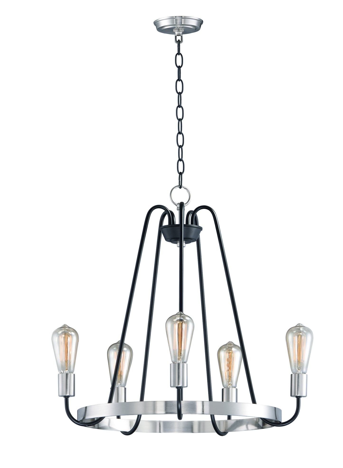 Haven 5-Light Chandelier Black/Satin Nickel by Maxim Lighting