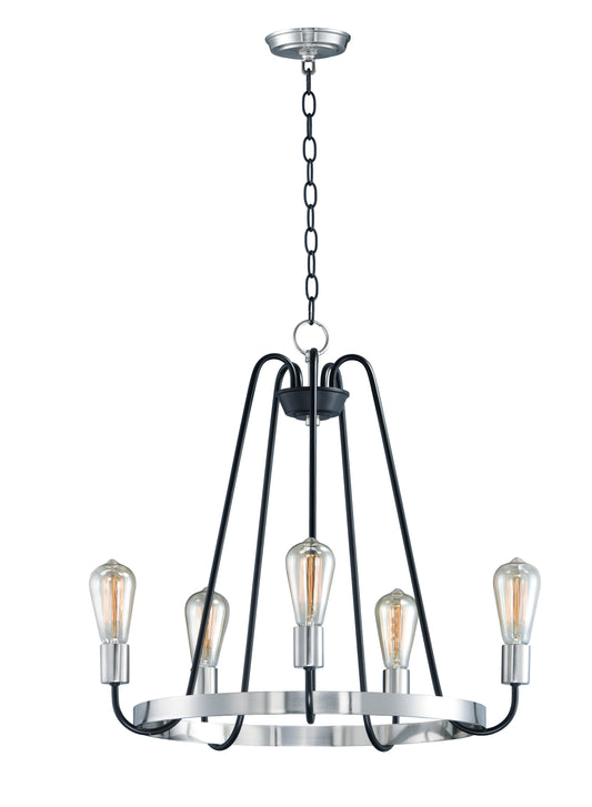Haven 5-Light Chandelier Black/Satin Nickel by Maxim Lighting