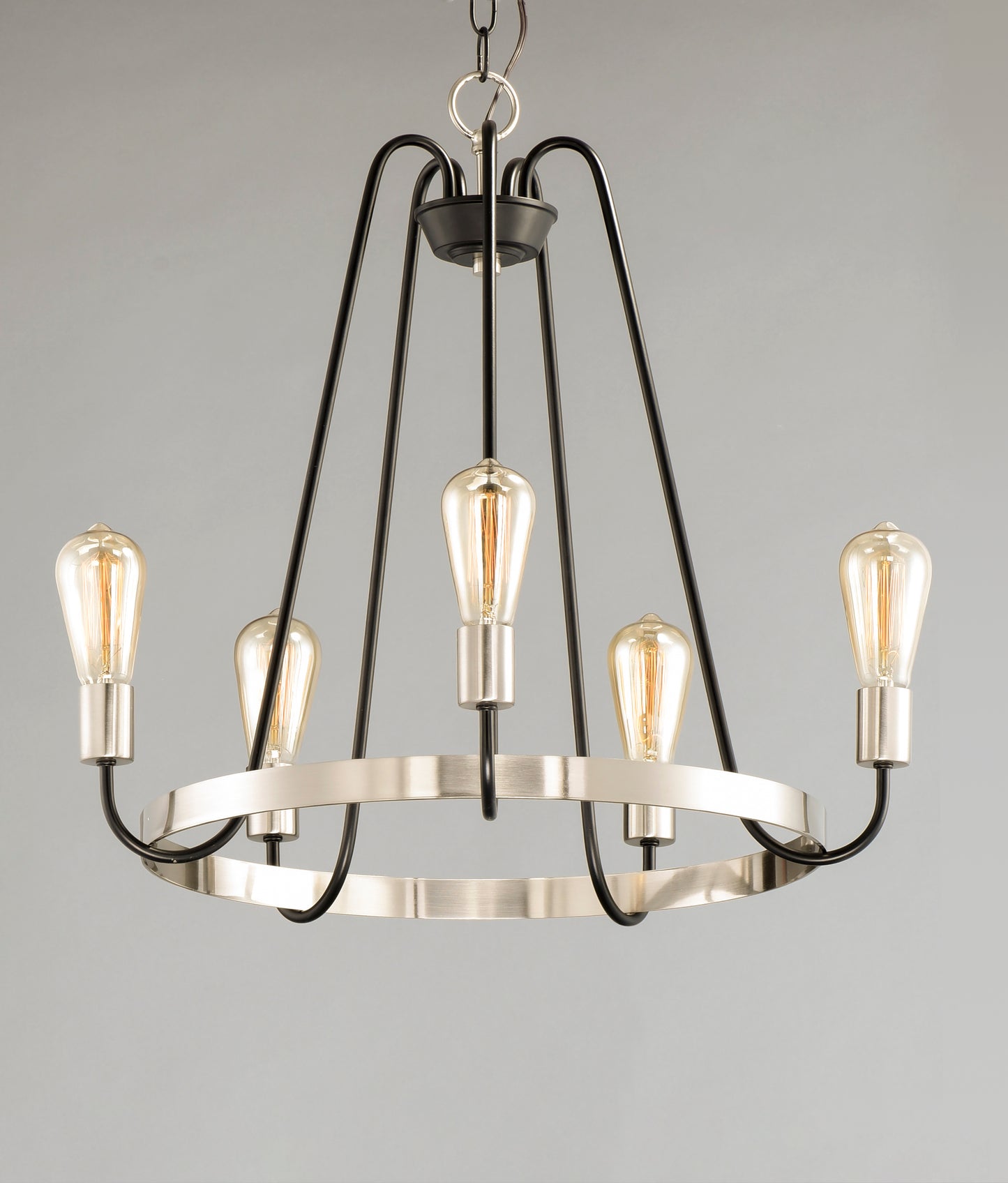 Haven 5-Light Chandelier Black/Satin Nickel by Maxim Lighting