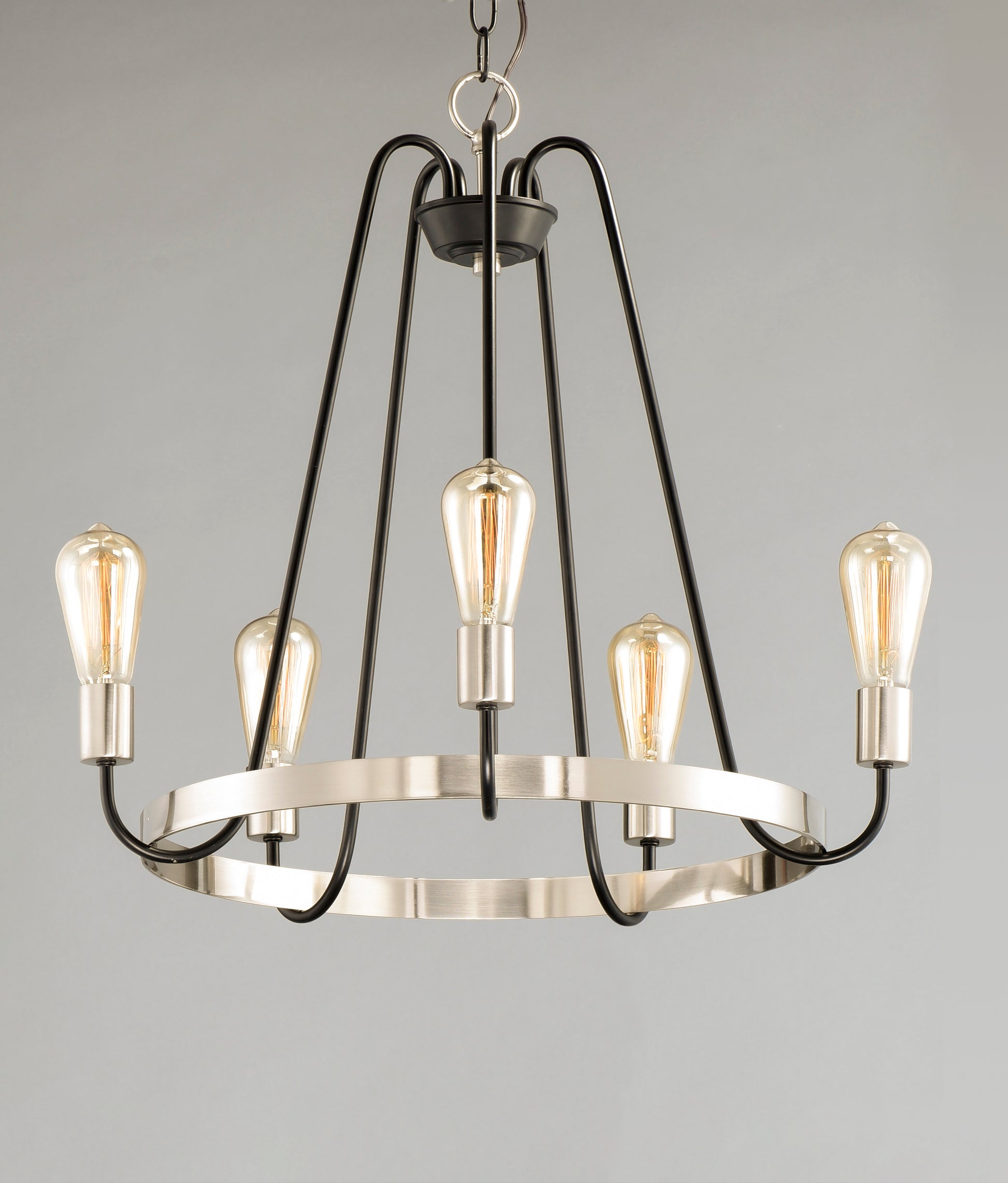 Haven 5-Light Chandelier Black/Satin Nickel by Maxim Lighting