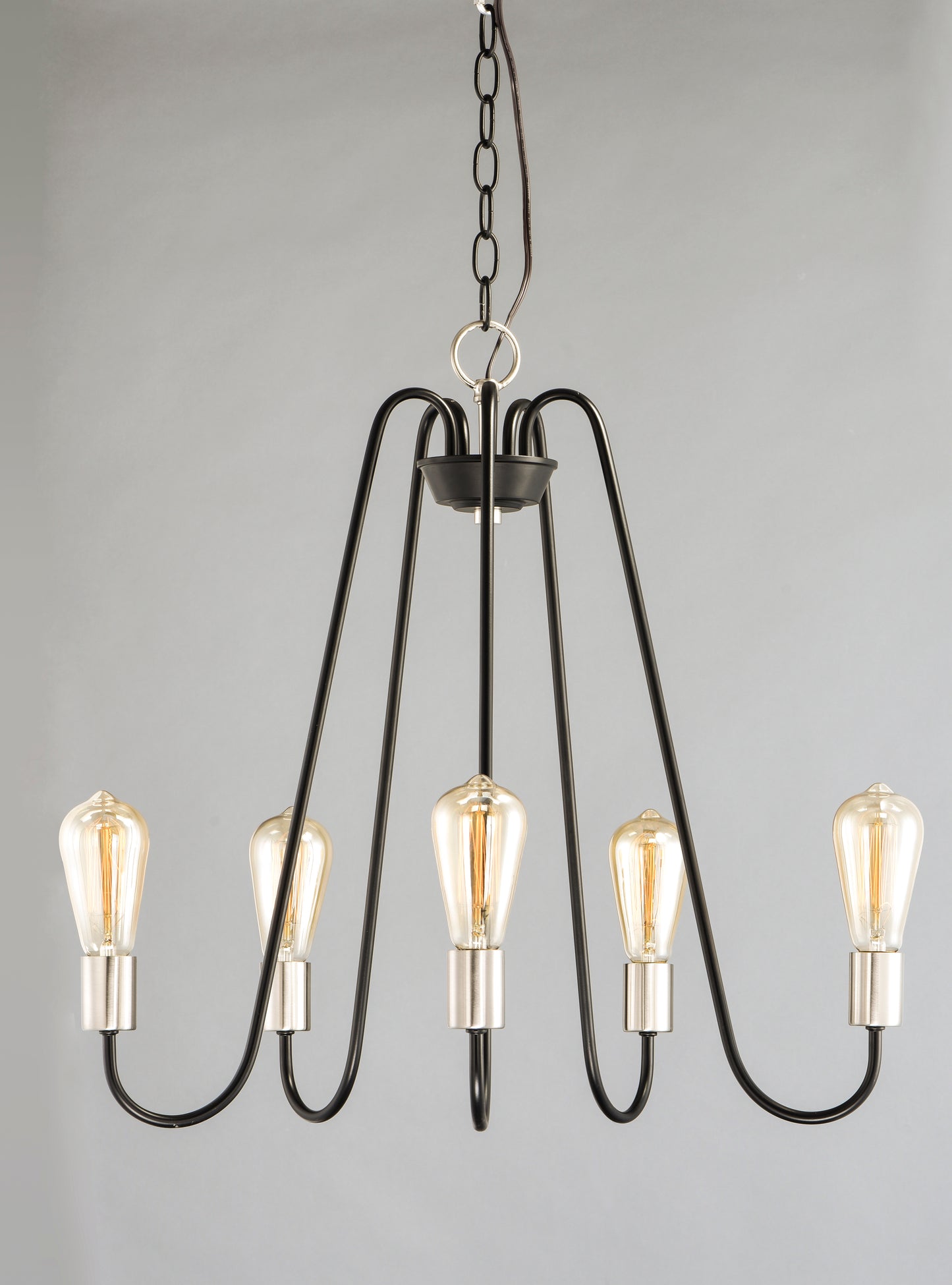 Haven 5-Light Chandelier Black/Satin Nickel by Maxim Lighting