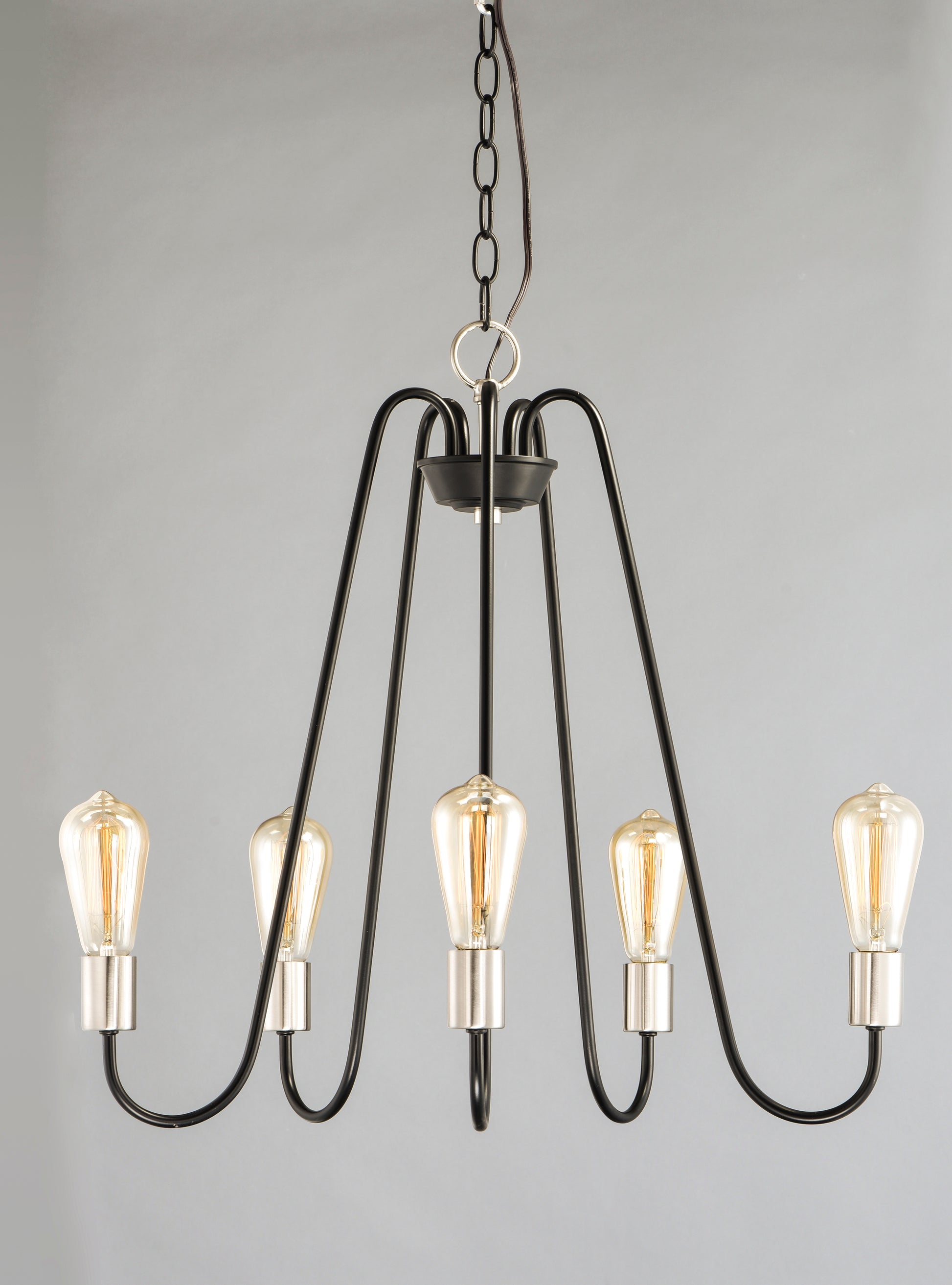 Haven 5-Light Chandelier Black/Satin Nickel by Maxim Lighting