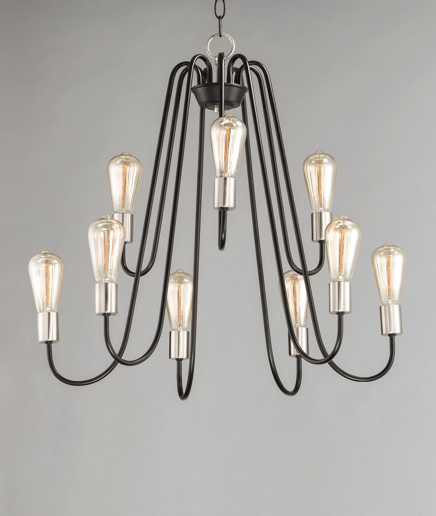 Haven 9-Light Chandelier Black/Satin Nickel by Maxim Lighting