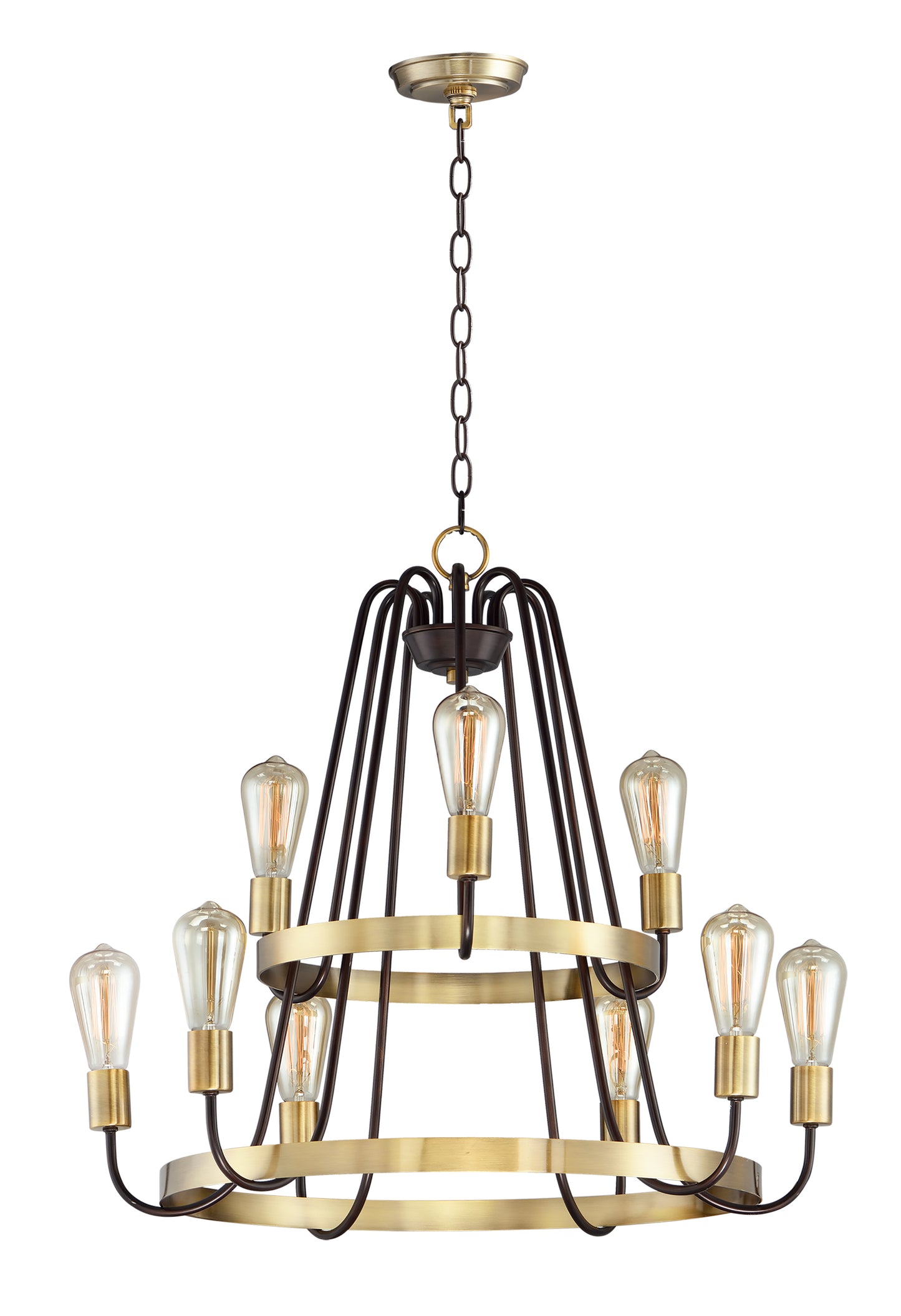 Haven 9-Light Chandelier Oil Rubbed Bronze/Antique Brass by Maxim Lighting