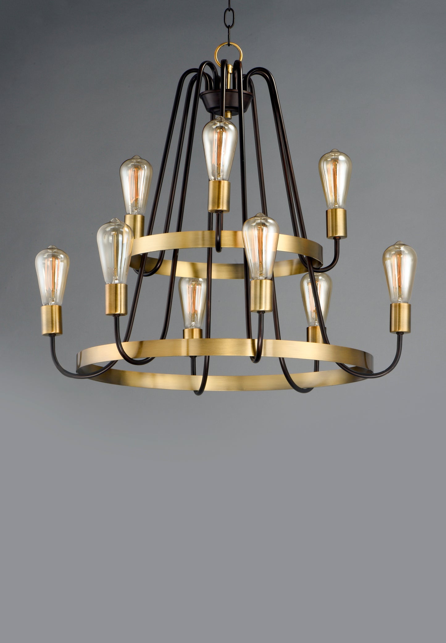 Haven 9-Light Chandelier Oil Rubbed Bronze/Antique Brass by Maxim Lighting