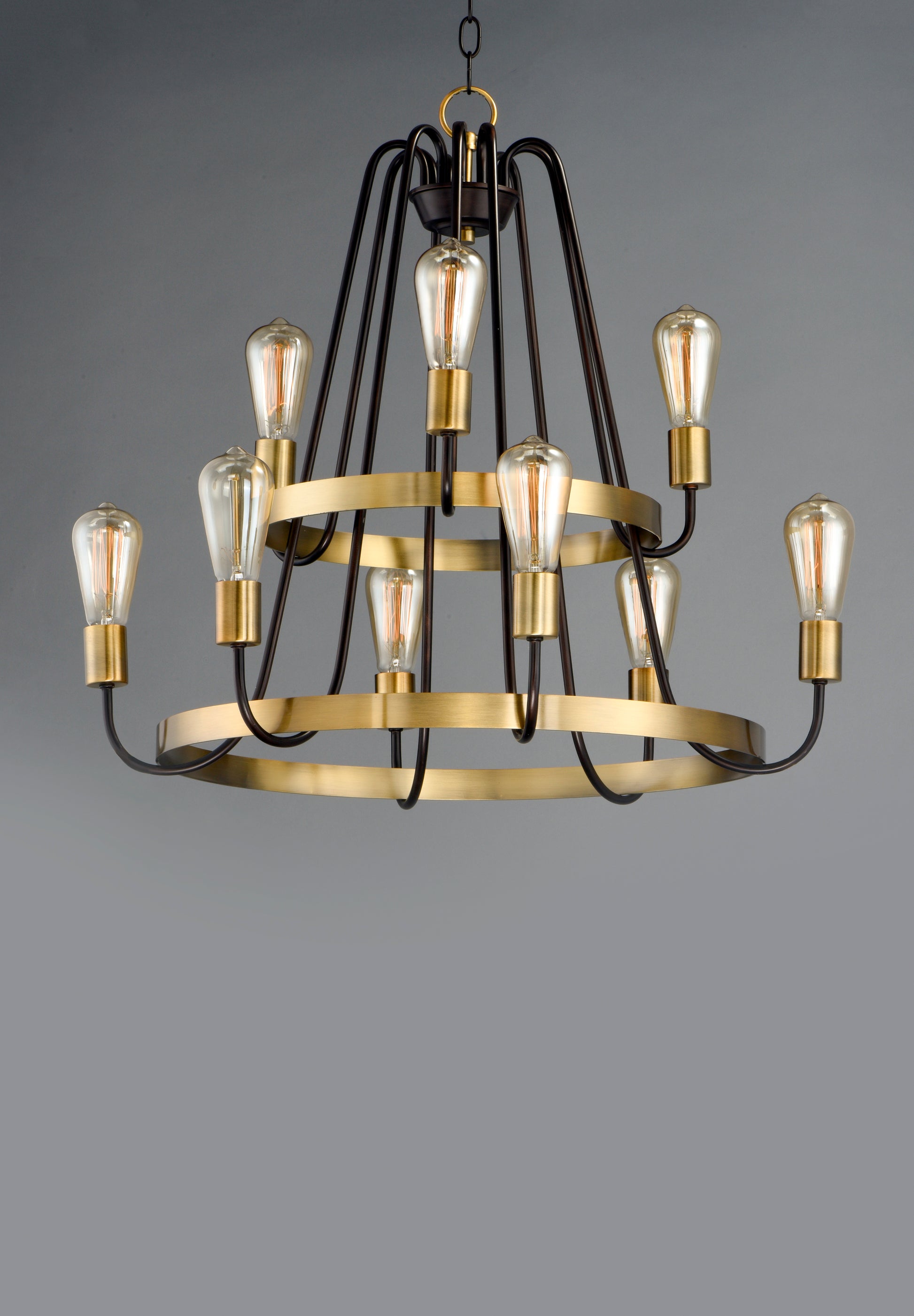 Haven 9-Light Chandelier Oil Rubbed Bronze/Antique Brass by Maxim Lighting