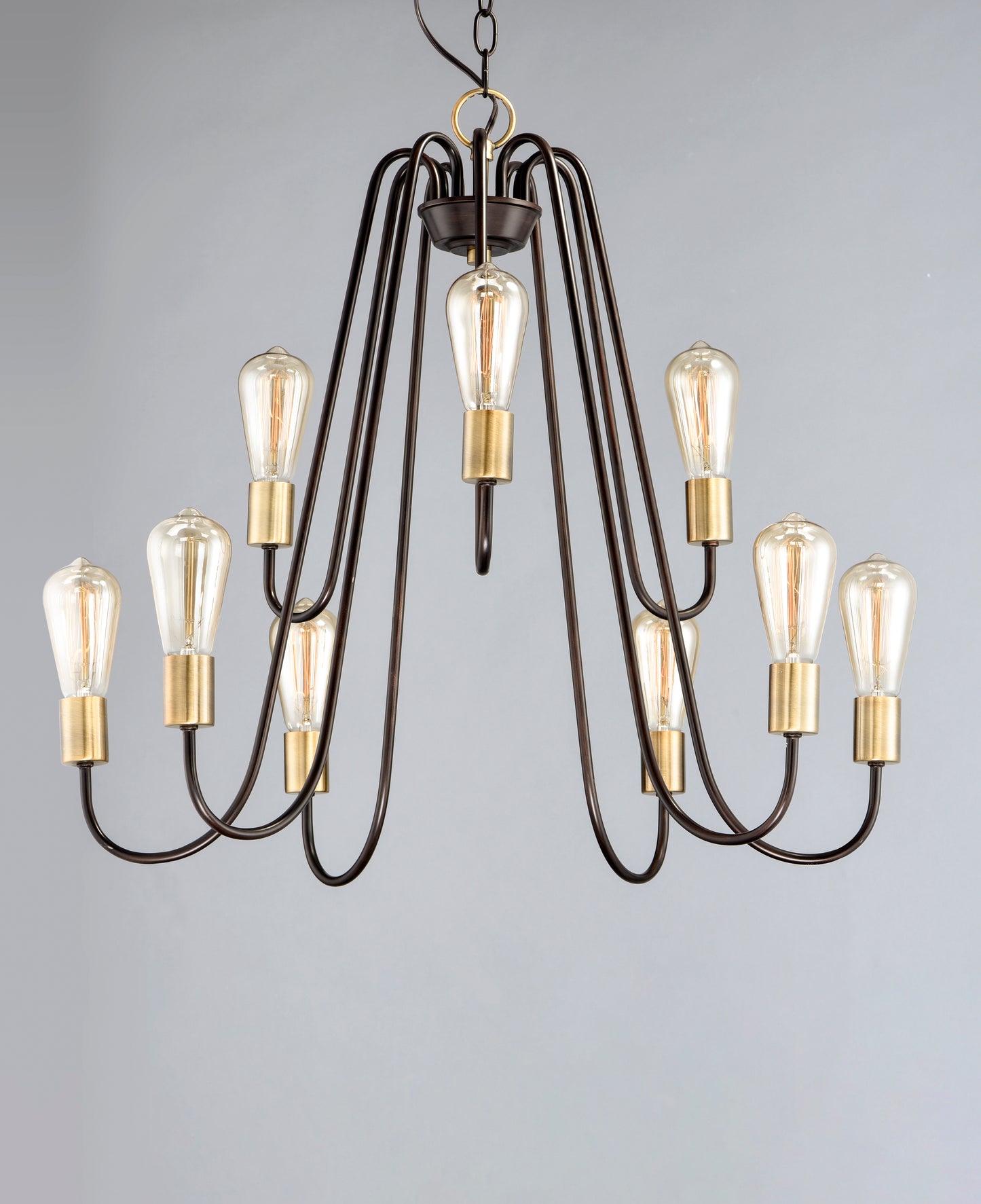 Haven 9-Light Chandelier Oil Rubbed Bronze/Antique Brass by Maxim Lighting