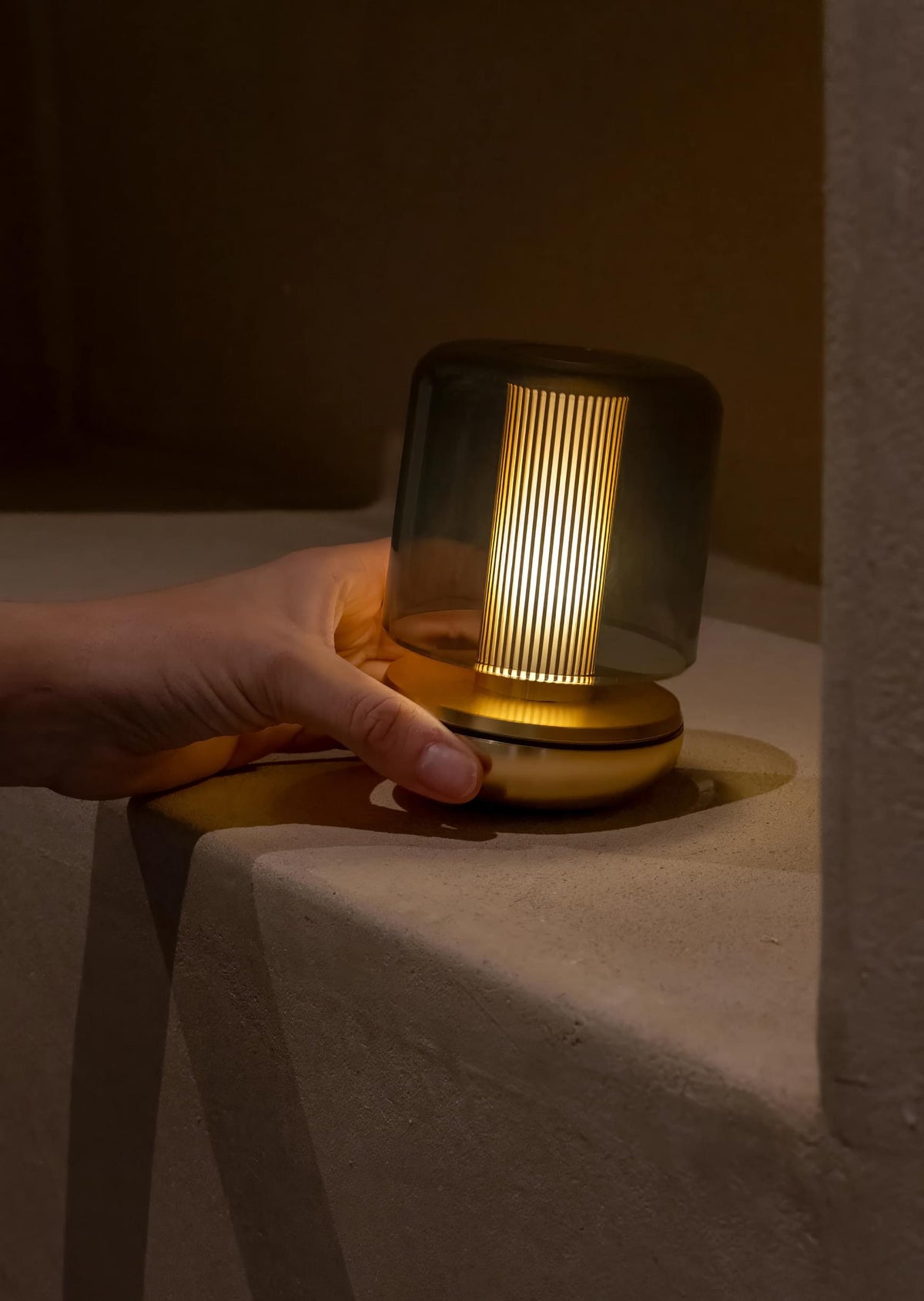 Humble Firefly V2 Cordless Table Lamp by Humble, Gold with Smoked Shade (image 23)