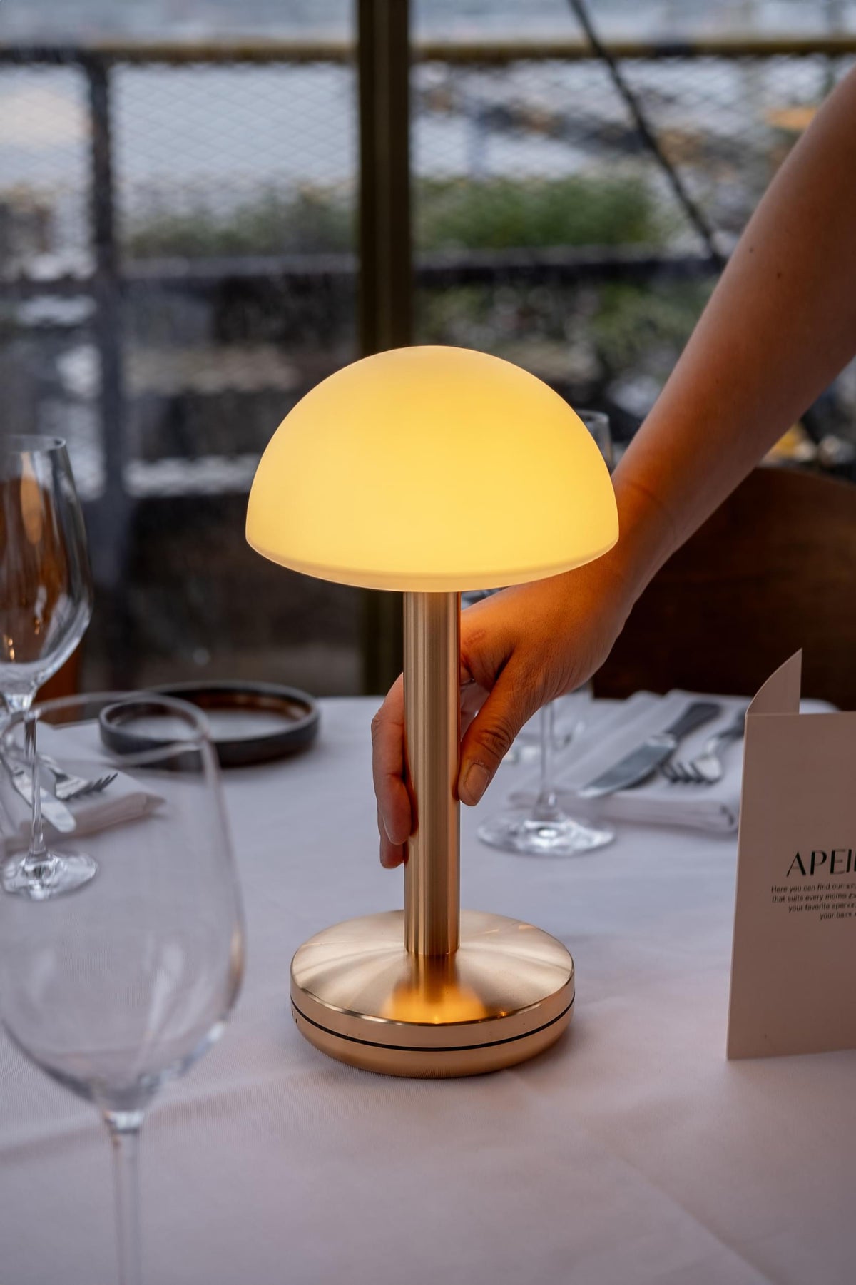 Humble Bug Cordless Smart Table Lamp by Humble, Gold with Frosted Shade (image 12)