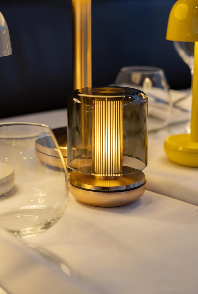 Humble Firefly V2 Cordless Table Lamp by Humble, Gold with Smoked Shade (image 24)