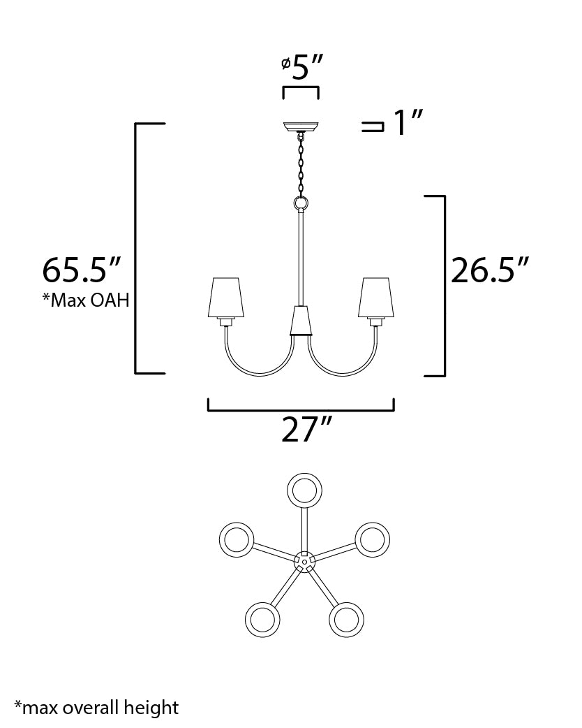 Shelter 5-Light Chandelier Satin Nickel by Maxim Lighting