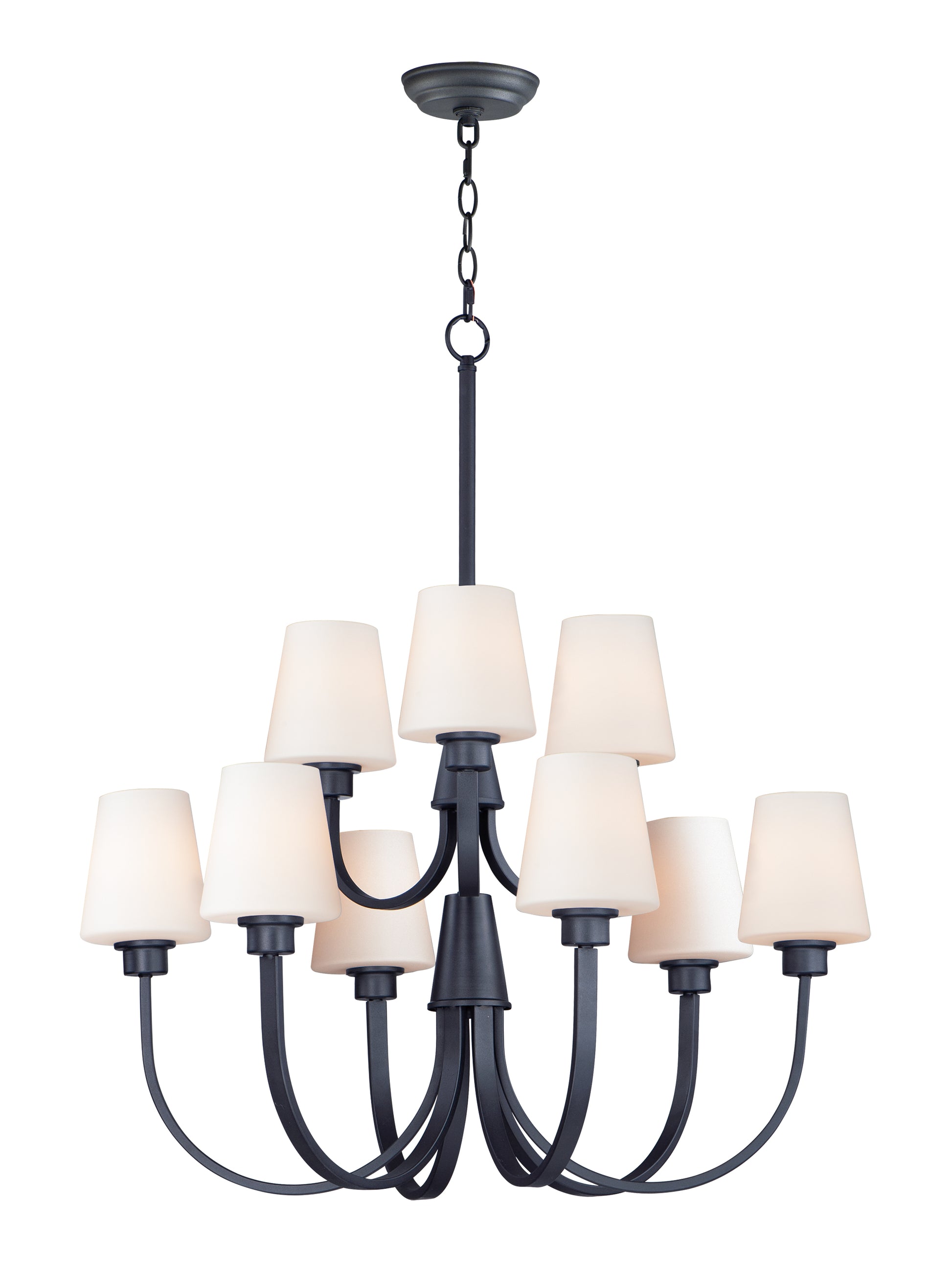 Shelter 9-Light Chandelier Black by Maxim Lighting