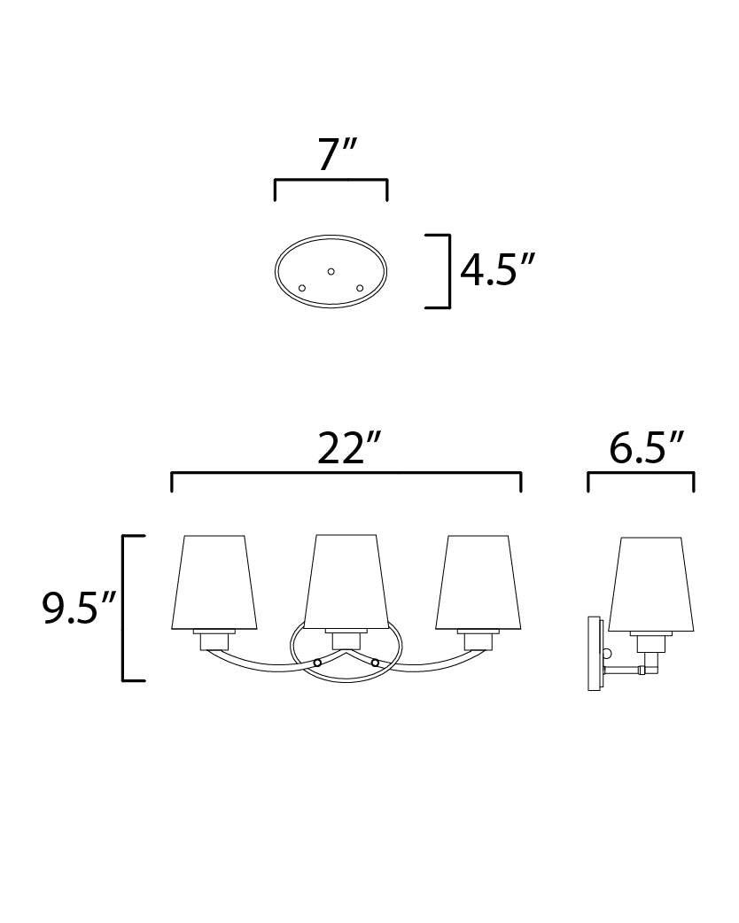 Shelter 3-Light Bath Vanity Black by Maxim Lighting