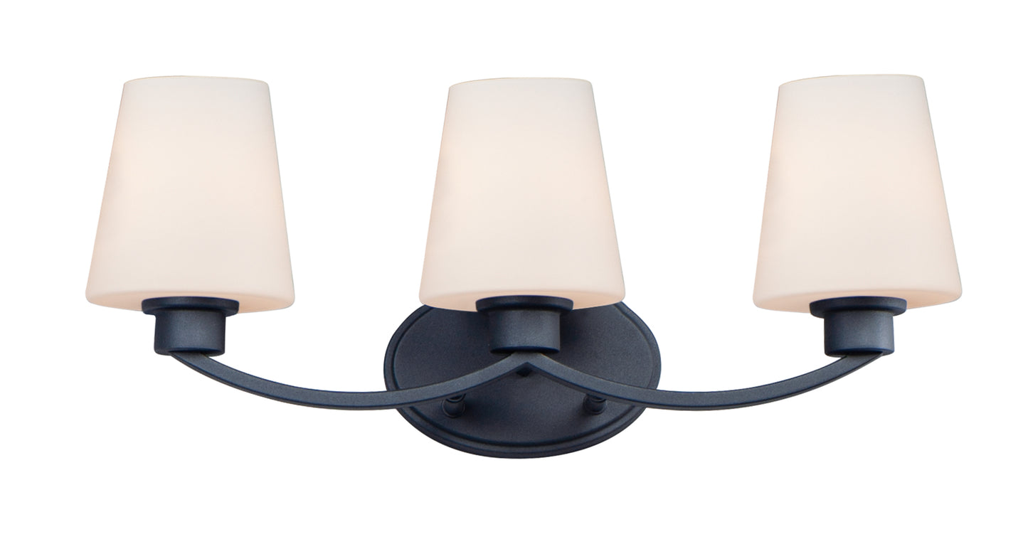 Shelter 3-Light Bath Vanity Black by Maxim Lighting