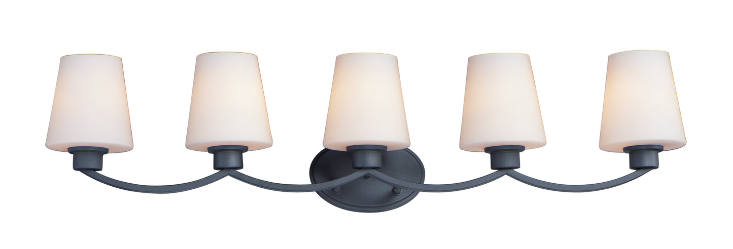 Shelter 5-Light Bath Vanity Black by Maxim Lighting