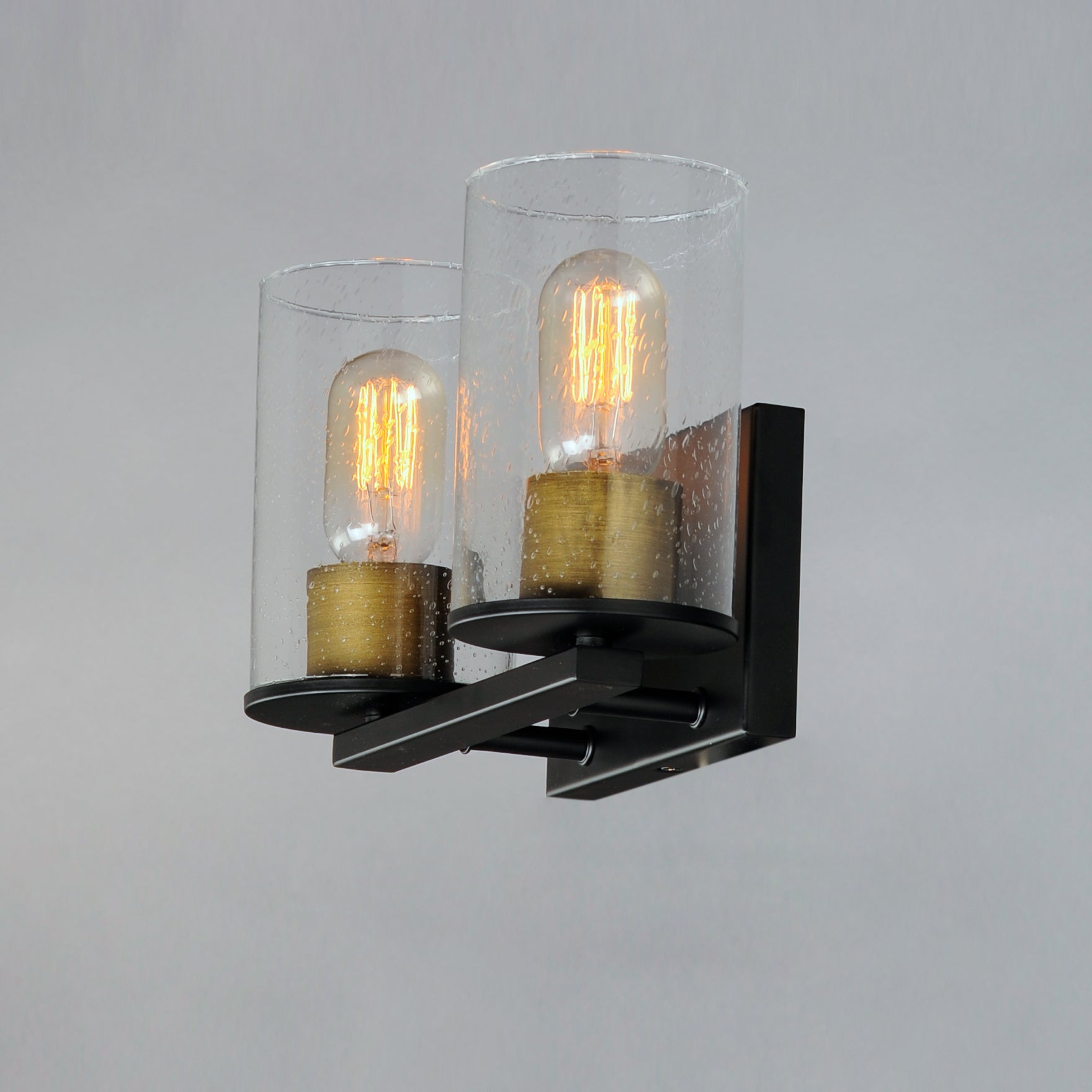 Sleek 2-Light Bath Vanity Antique Brass/Black by Maxim Lighting