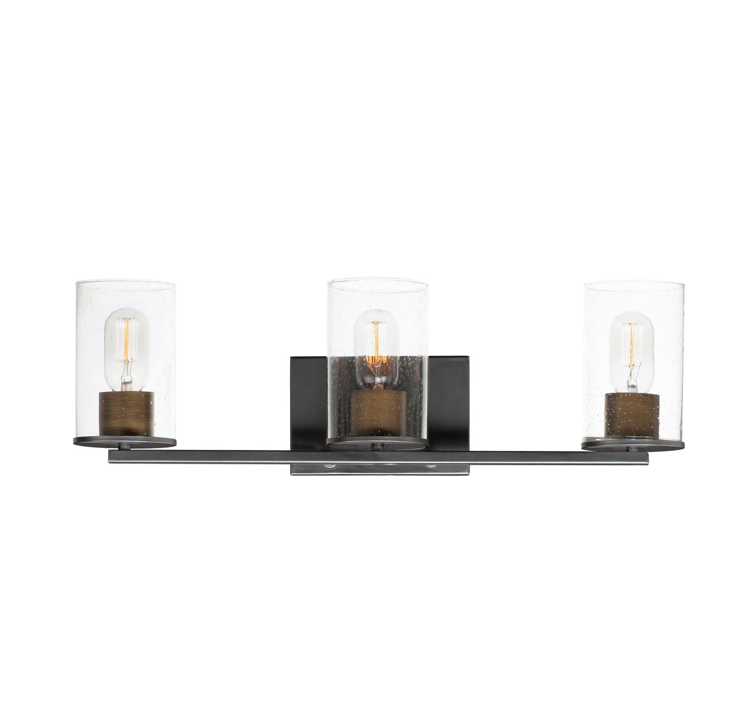 Sleek 3-Light Bath Vanity Antique Brass/Black by Maxim Lighting