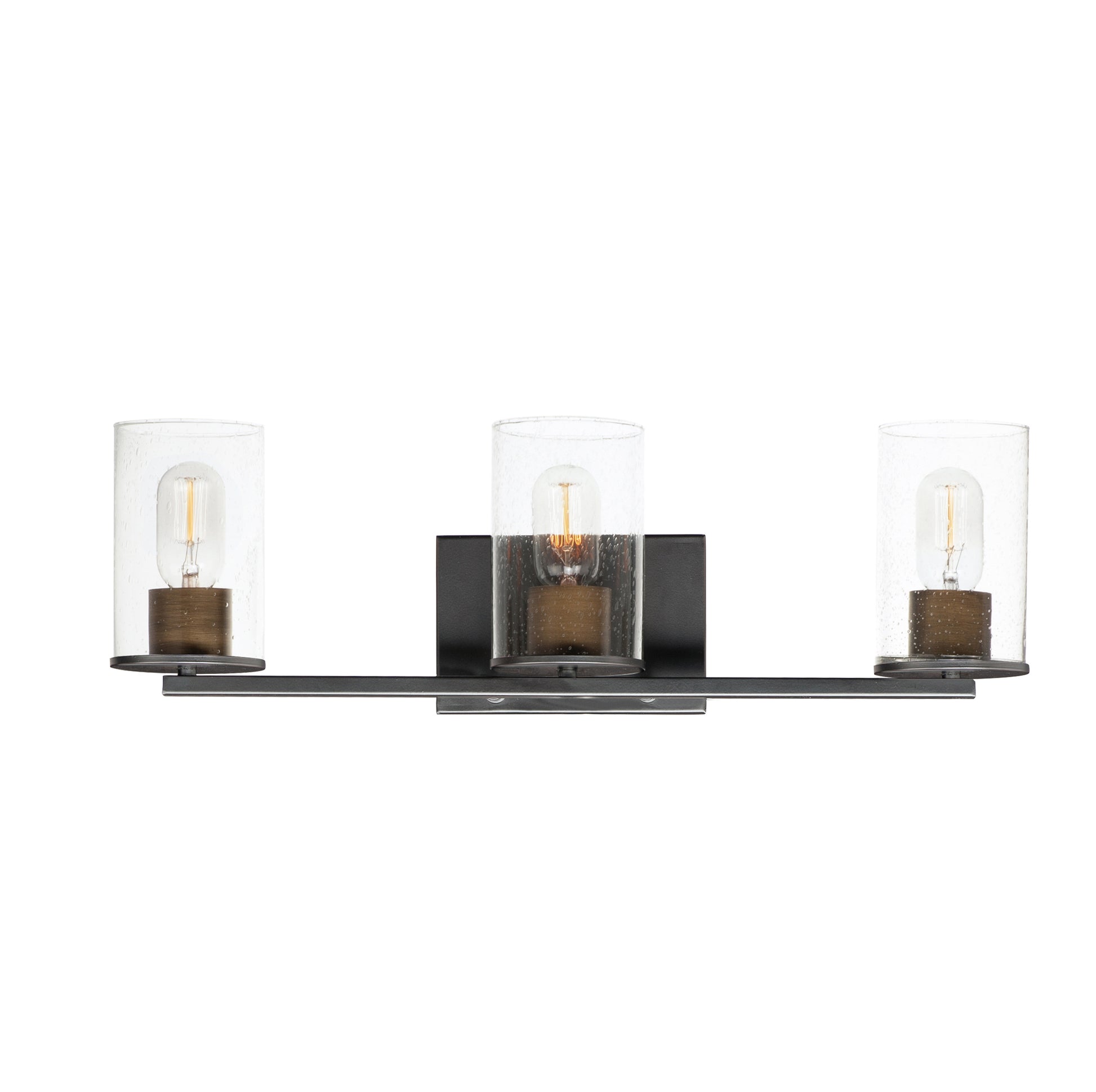 Sleek 3-Light Bath Vanity Antique Brass/Black by Maxim Lighting