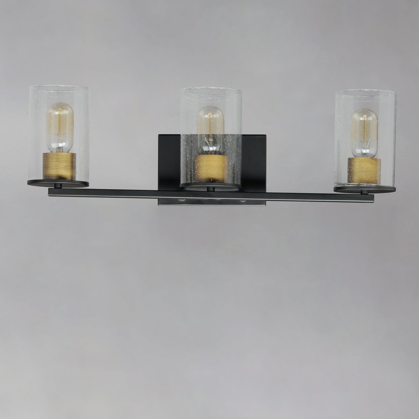Sleek 3-Light Bath Vanity Antique Brass/Black by Maxim Lighting