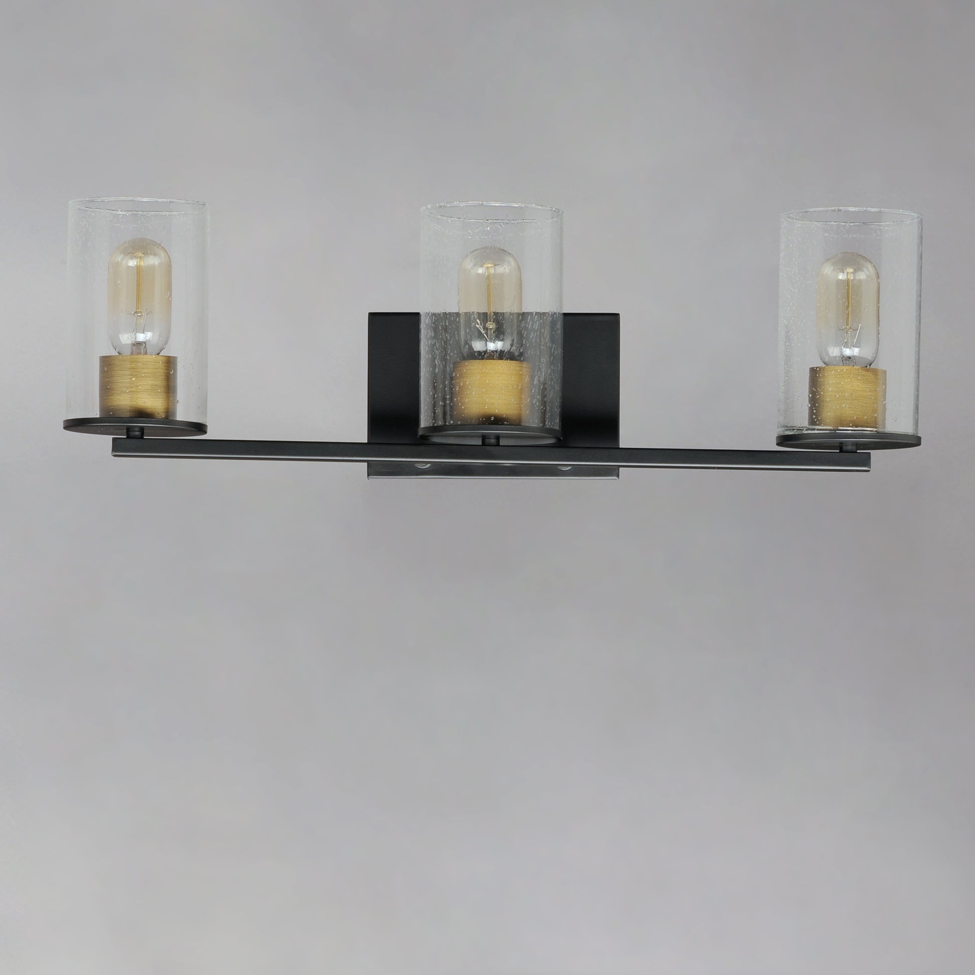 Sleek 3-Light Bath Vanity Antique Brass/Black by Maxim Lighting