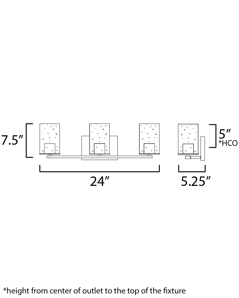 Sleek 3-Light Bath Vanity Satin Nickel by Maxim Lighting