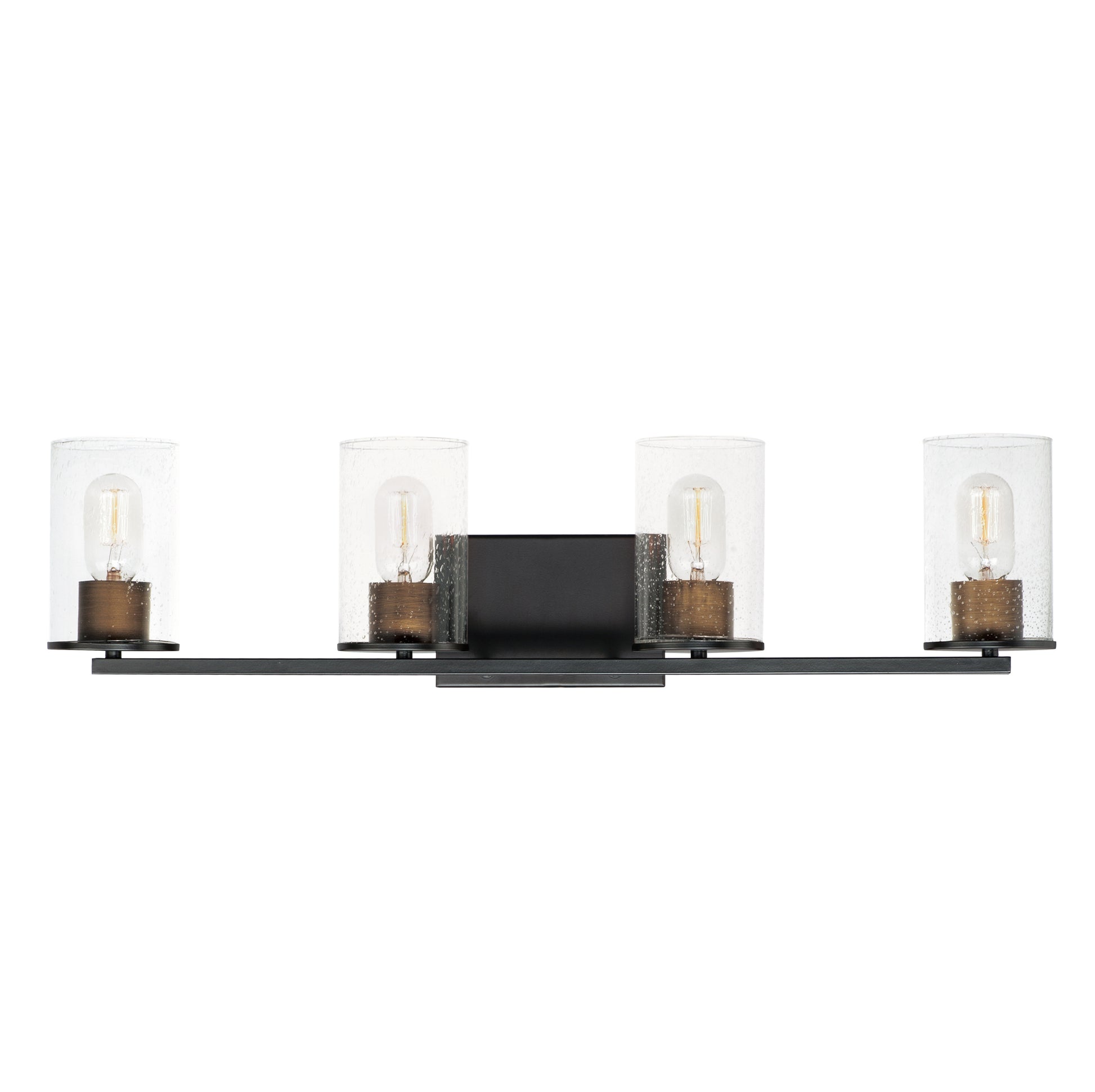 Sleek 4-Light Bath Vanity Antique Brass/Black by Maxim Lighting