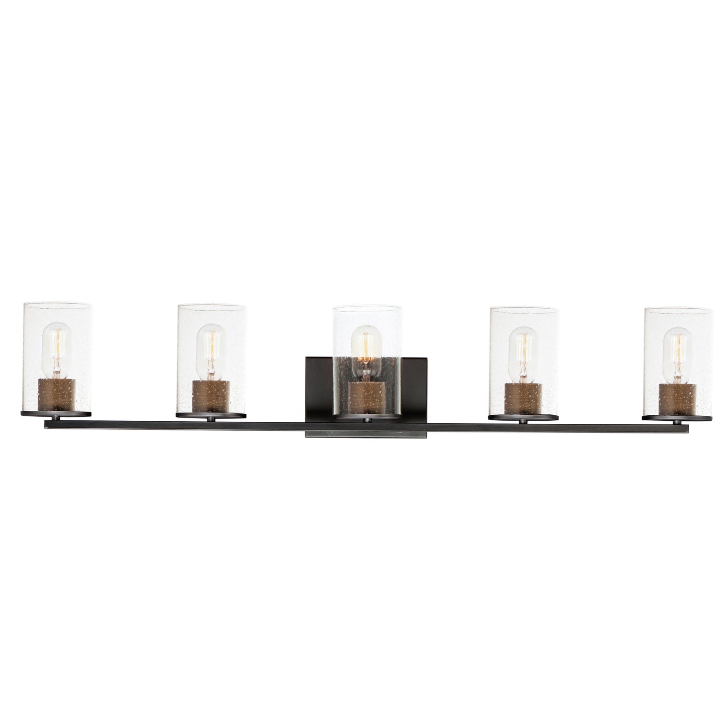 Sleek 5-Light Bath Vanity Antique Brass/Black by Maxim Lighting