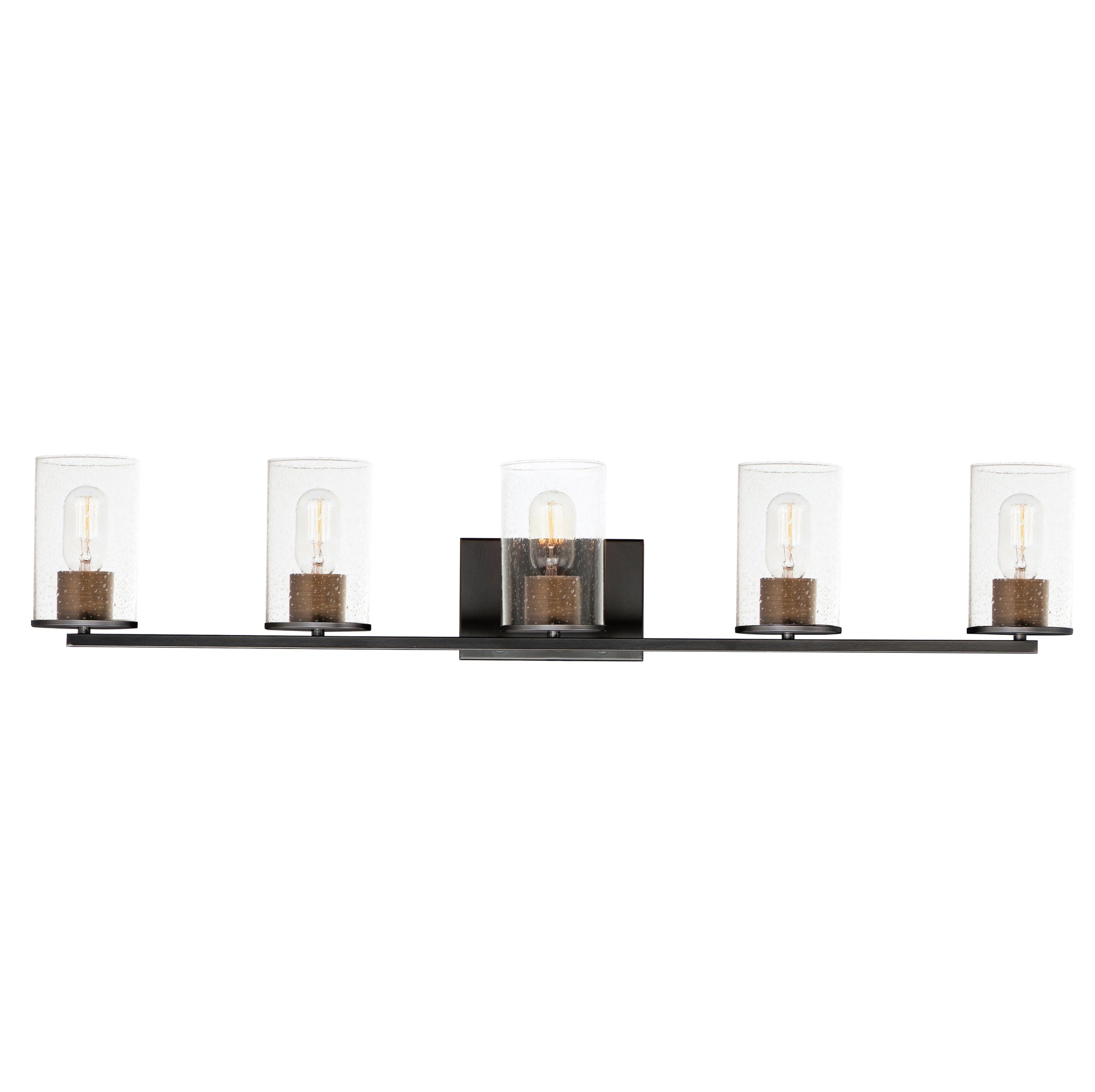 Sleek 5-Light Bath Vanity Antique Brass/Black by Maxim Lighting