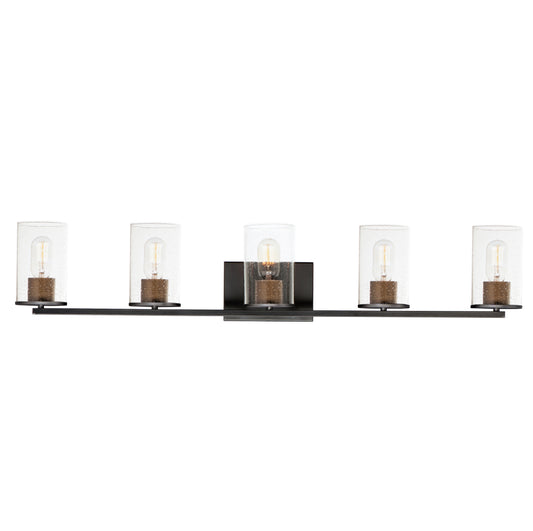 Sleek 5-Light Bath Vanity Antique Brass/Black by Maxim Lighting