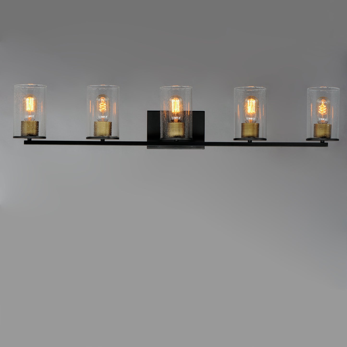 Sleek 5-Light Bath Vanity Antique Brass/Black by Maxim Lighting