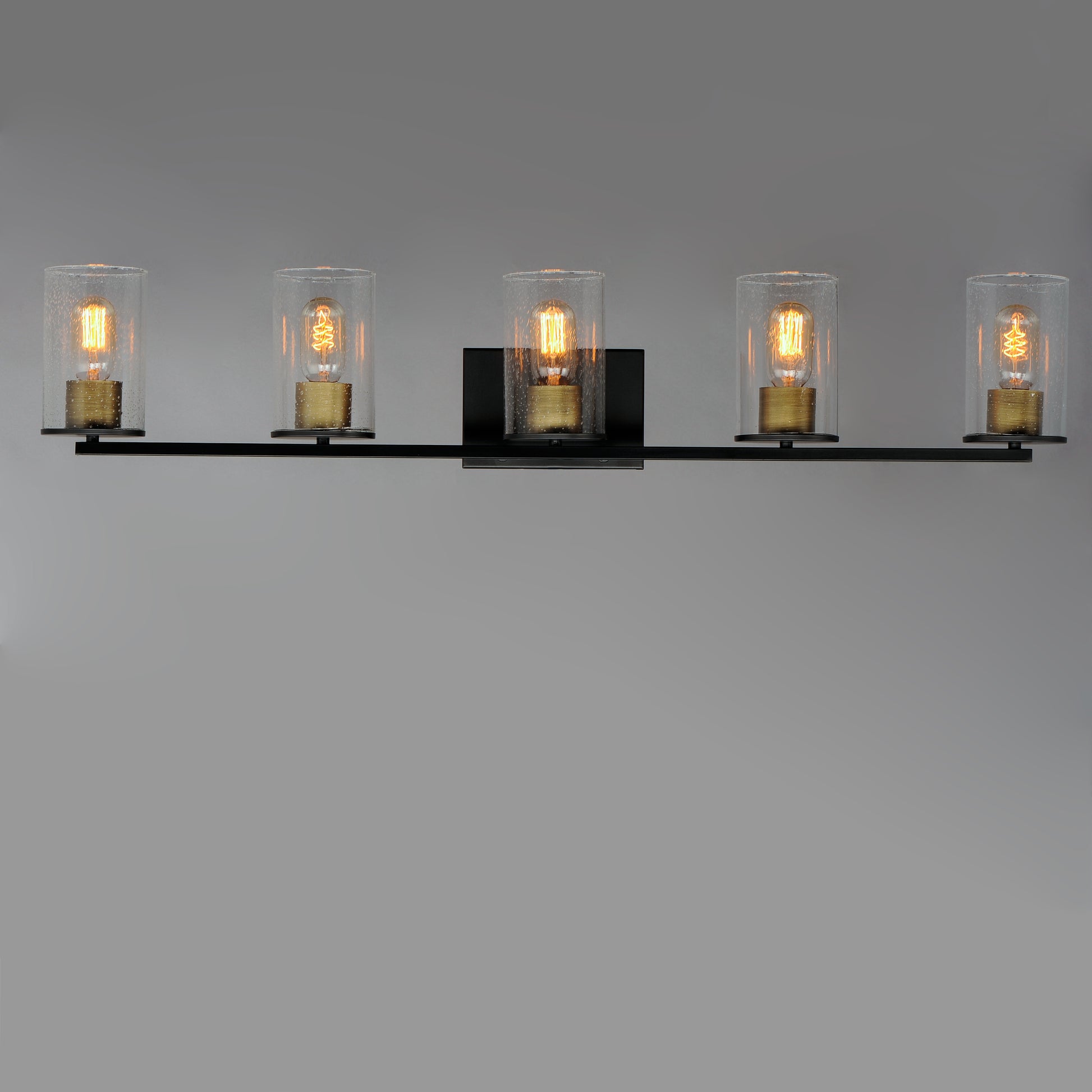 Sleek 5-Light Bath Vanity Antique Brass/Black by Maxim Lighting