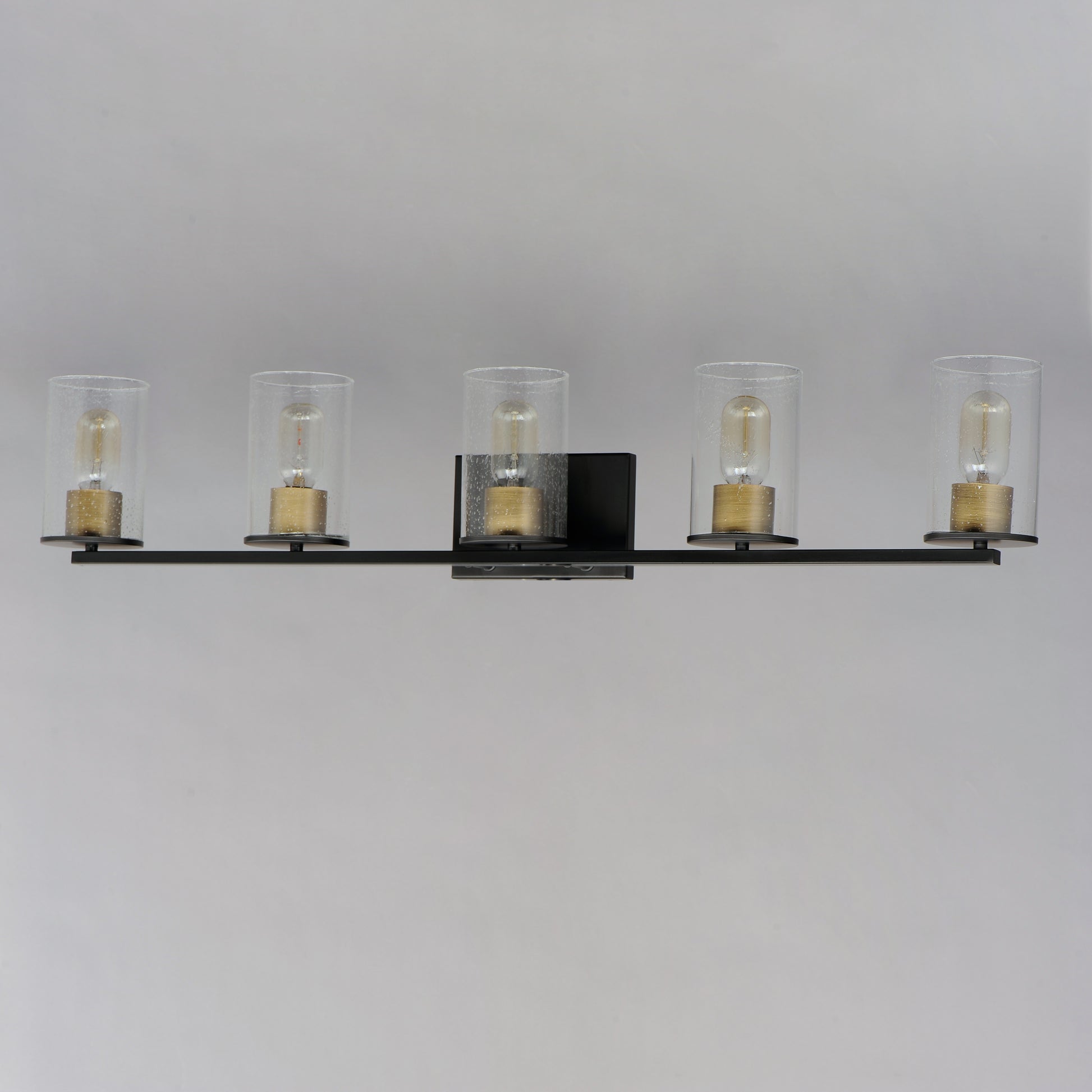 Sleek 5-Light Bath Vanity Antique Brass/Black by Maxim Lighting