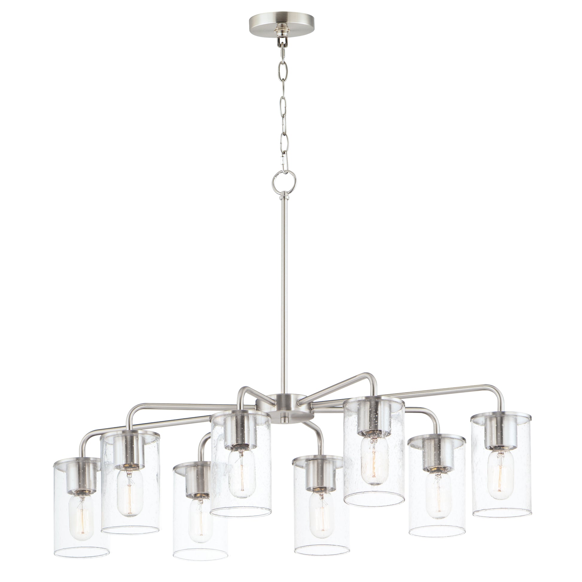Sleek 8-Light Chandelier Satin Nickel by Maxim Lighting
