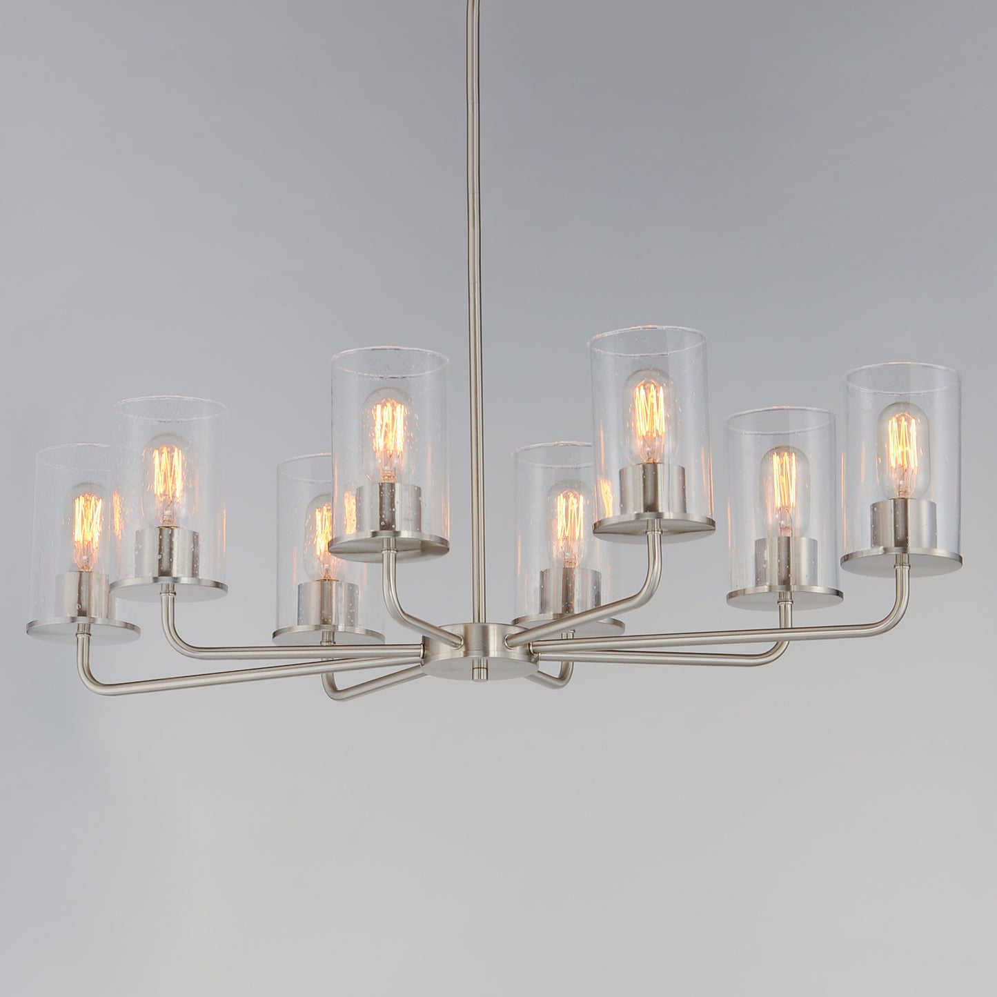 Sleek 8-Light Chandelier Satin Nickel by Maxim Lighting