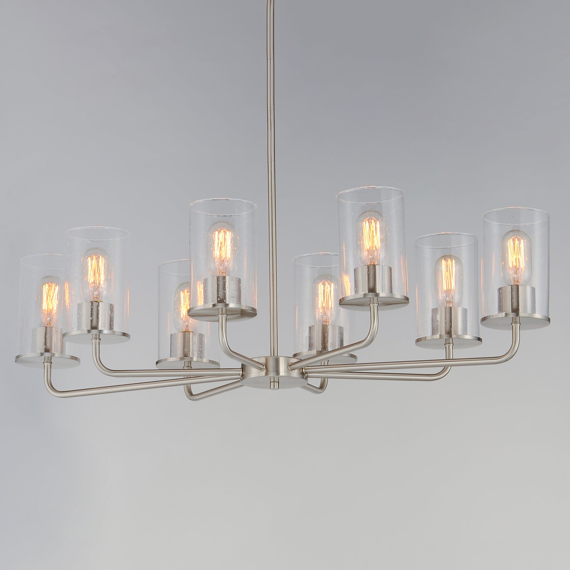 Sleek 8-Light Chandelier Satin Nickel by Maxim Lighting