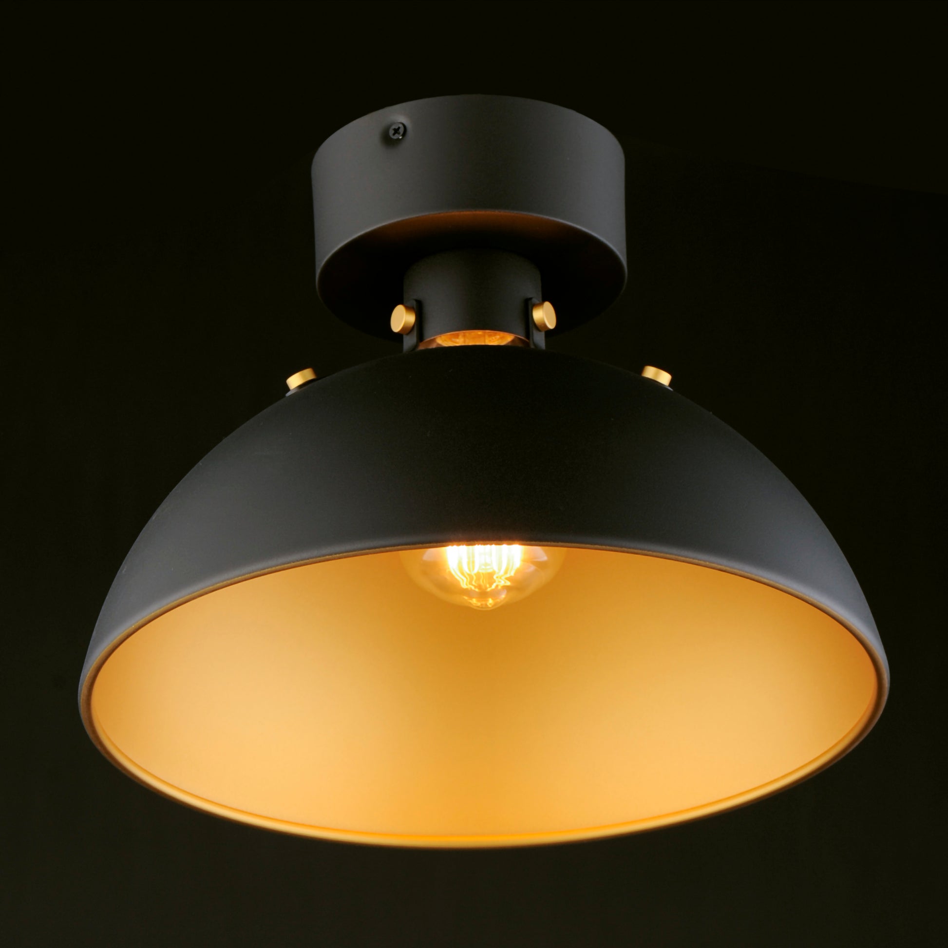 Dawn Flush Mount Antique Brass/Black by Maxim Lighting