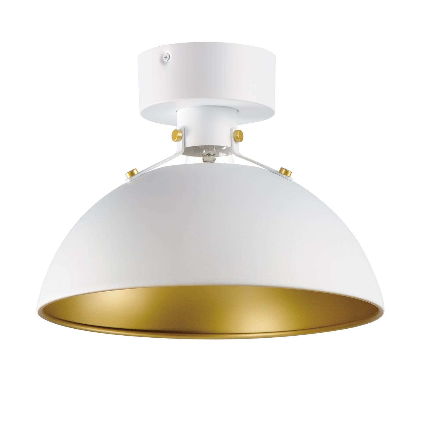 Dawn Flush Mount White/Satin Brass by Maxim Lighting