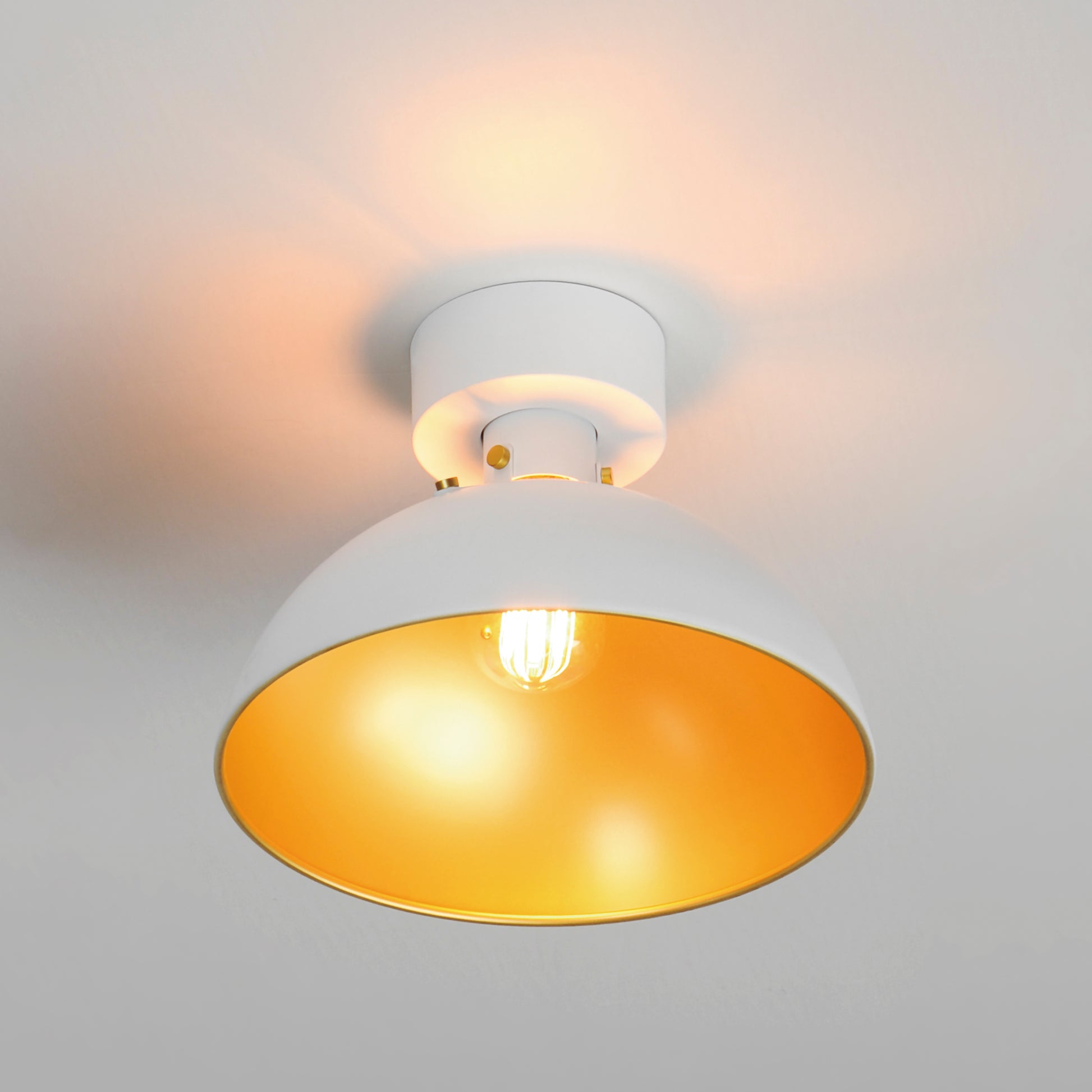 Dawn Flush Mount White/Satin Brass by Maxim Lighting
