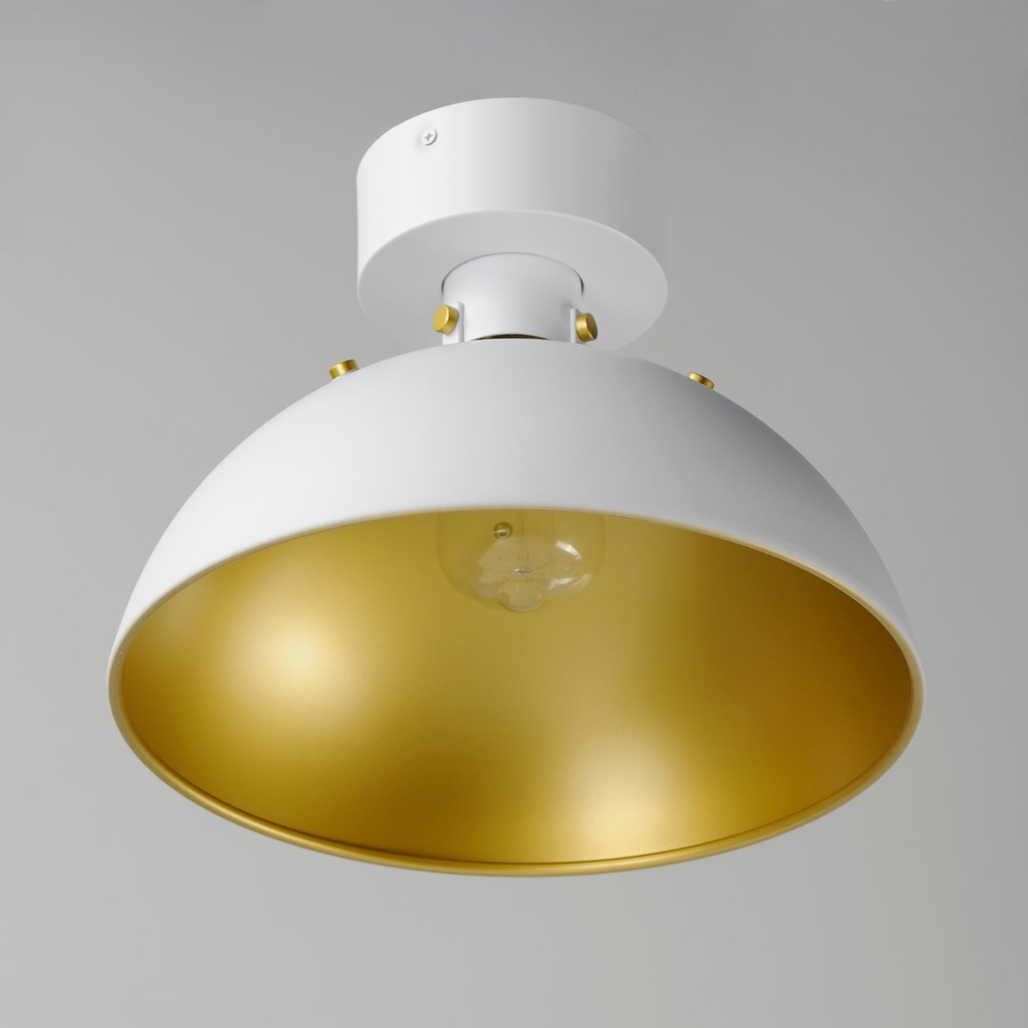 Dawn Flush Mount White/Satin Brass by Maxim Lighting
